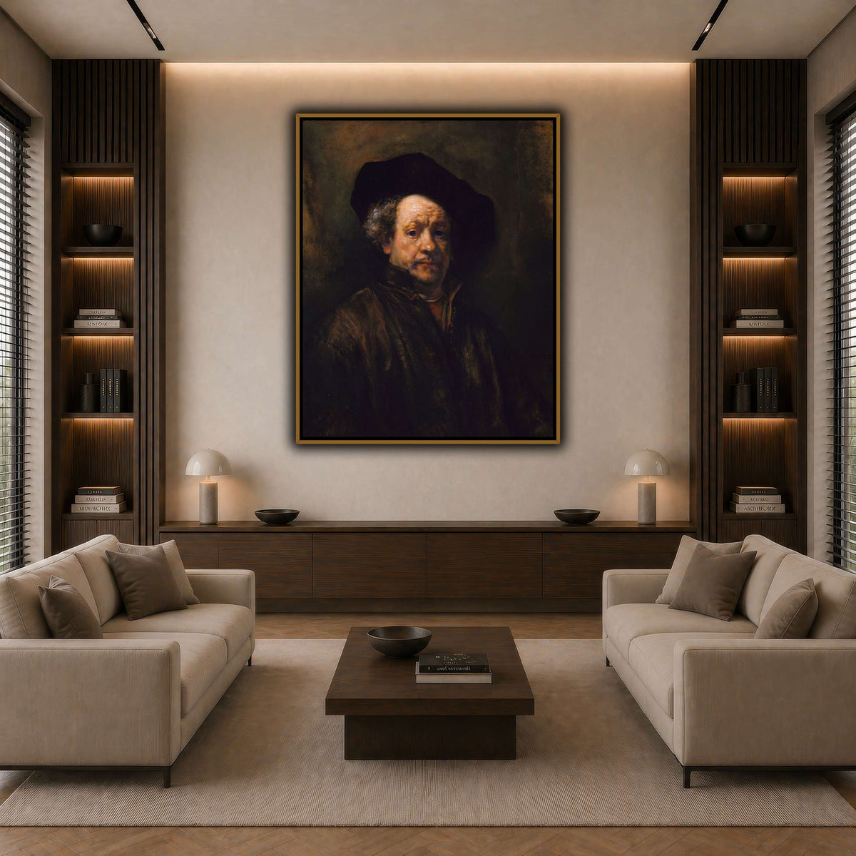 2_self_portrait_Rembrandt-van-Rijn dark neutral-living room