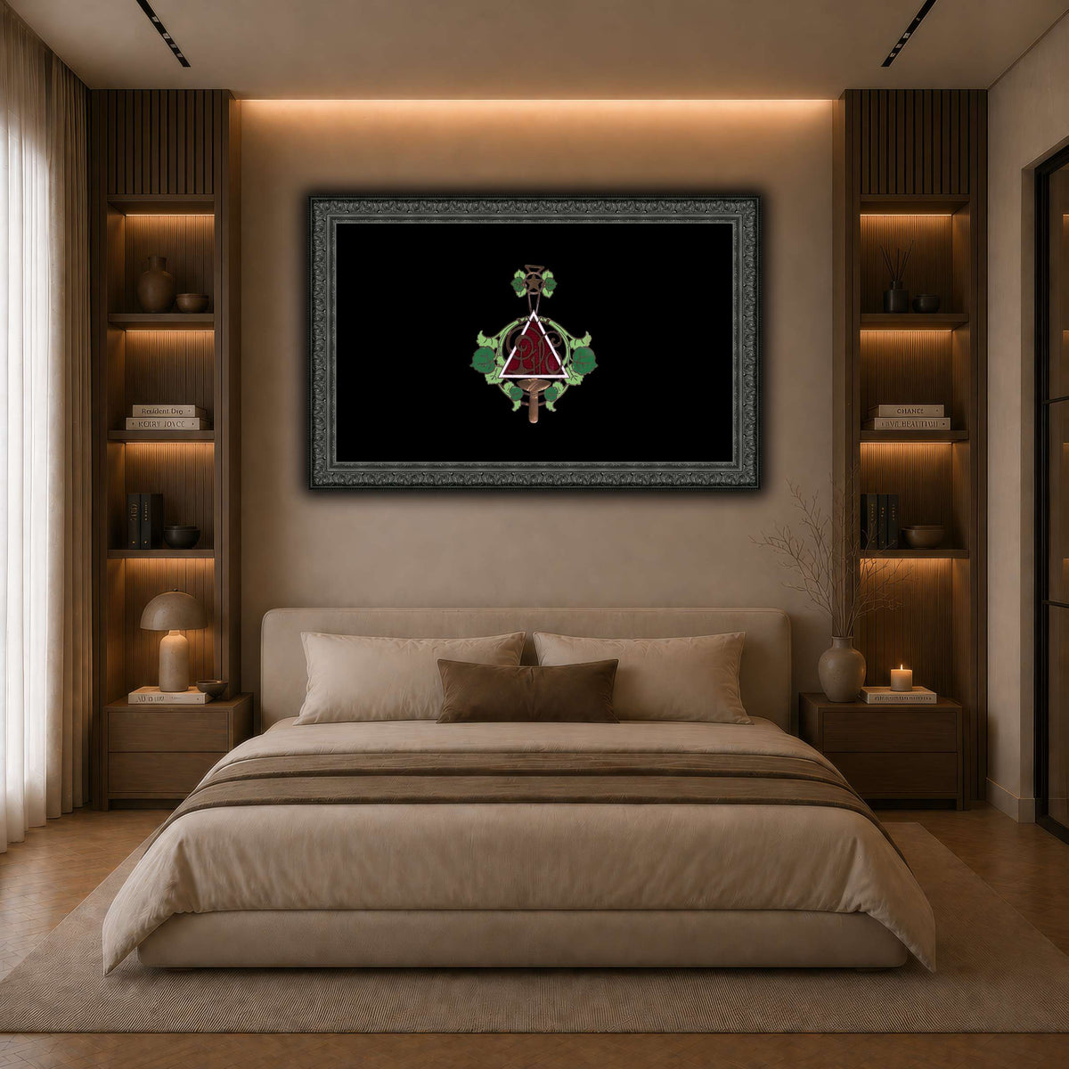 36_Alphonse_Mucha dark neutral-bedroom