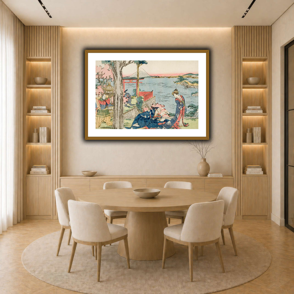 4_Katsushika Hokusai  light neutral-dining room