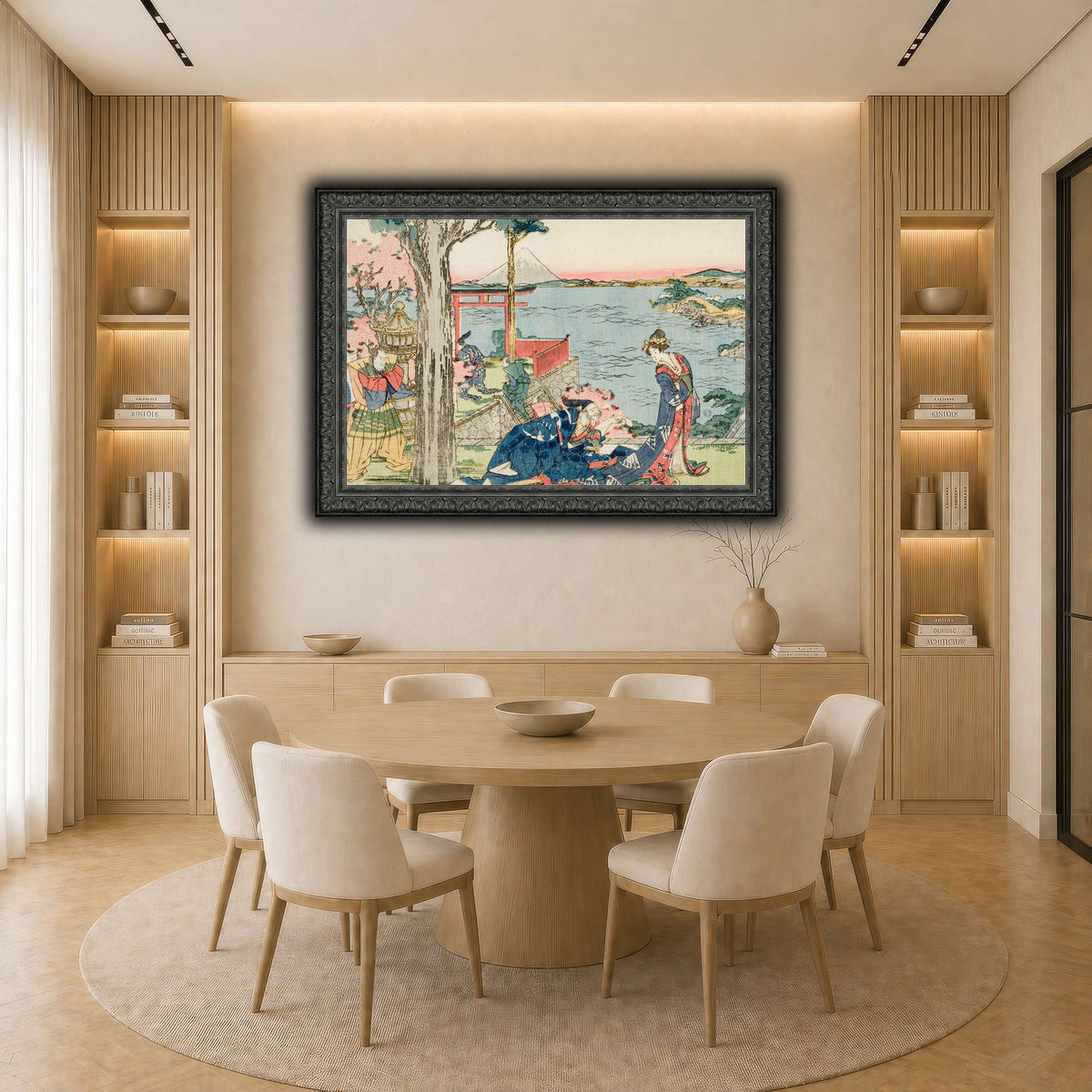 4_Katsushika Hokusai  light neutral-dining room