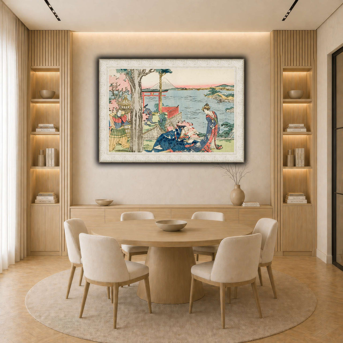 4_Katsushika Hokusai  light neutral-dining room