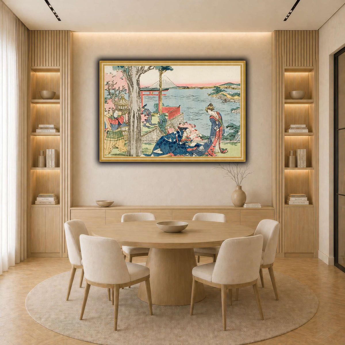 4_Katsushika Hokusai  light neutral-dining room