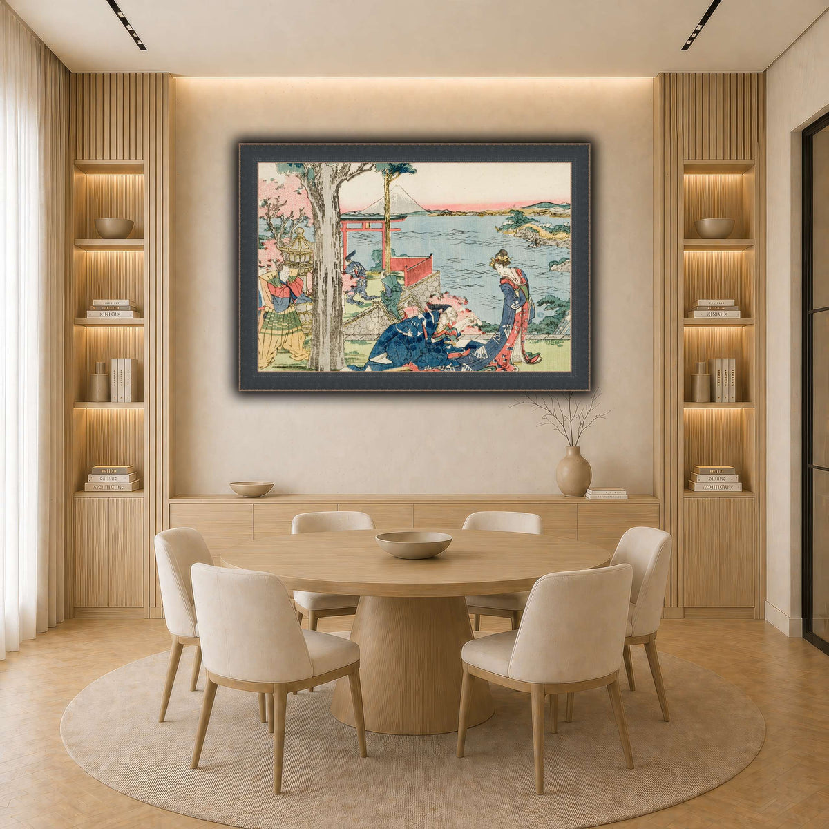 4_Katsushika Hokusai  light neutral-dining room