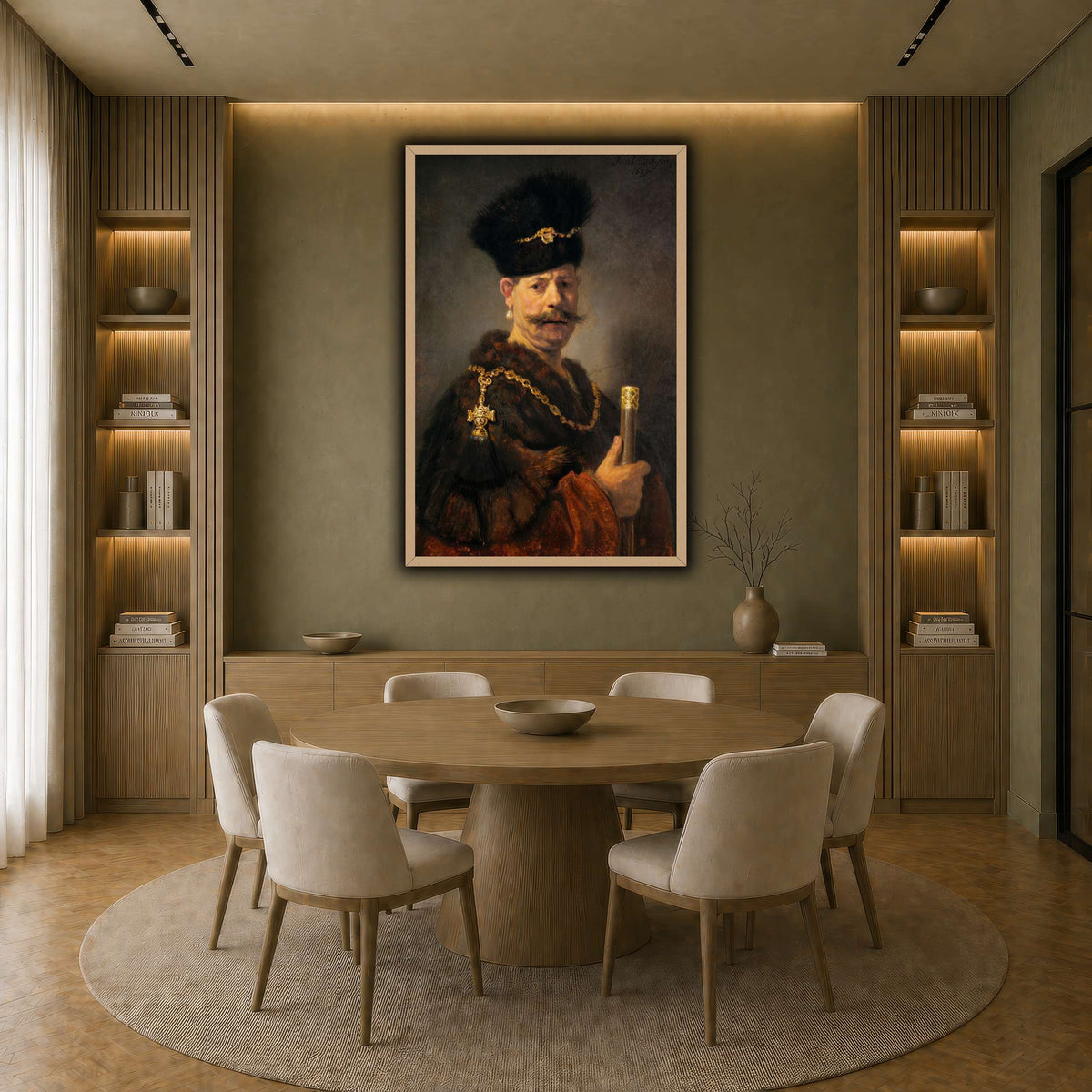 A_Polish_nobleman_Rembrandt-van-Rijn earth-dining room