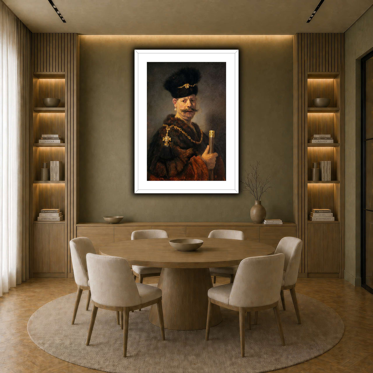 A_Polish_nobleman_Rembrandt-van-Rijn earth-dining room