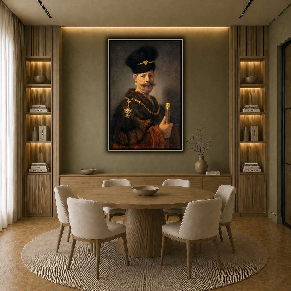 A_Polish_nobleman_Rembrandt-van-Rijn earth-dining room
