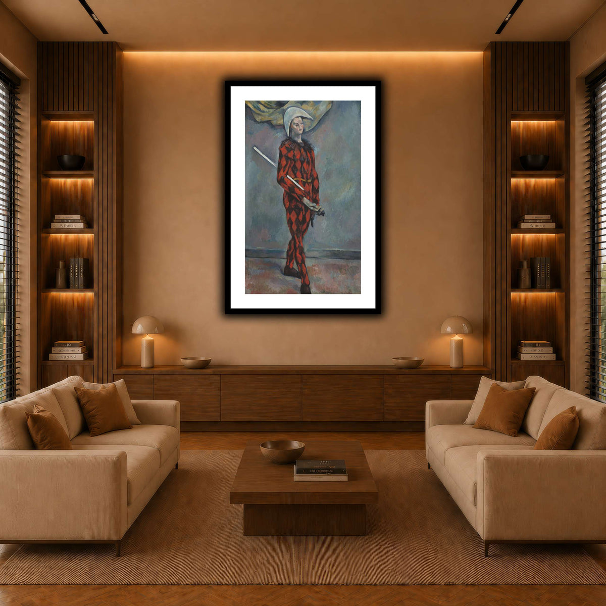 Arlequin_by_Paul_Cezanne warm-living-room