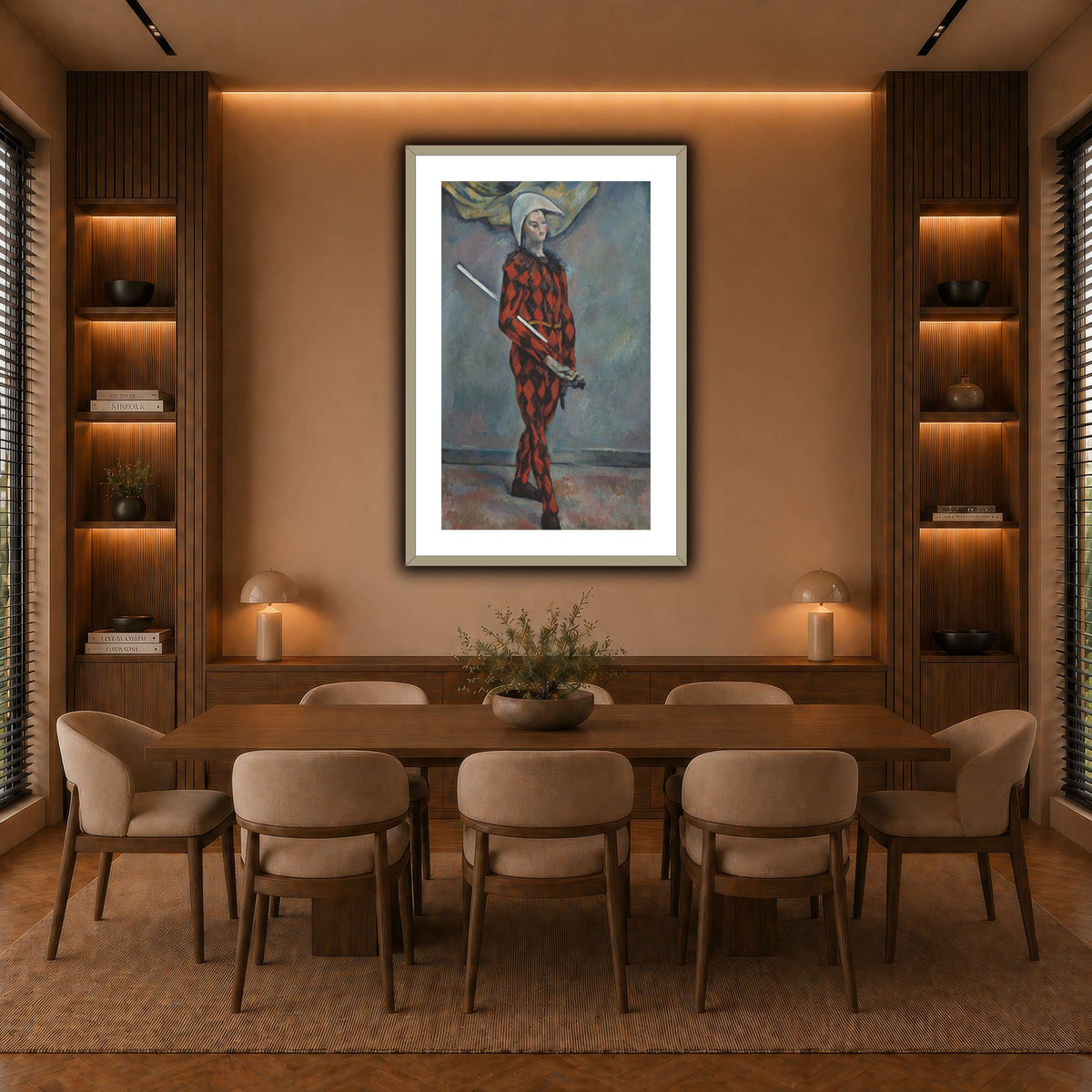 Arlequin_by_Paul_Cezanne warm-dining room