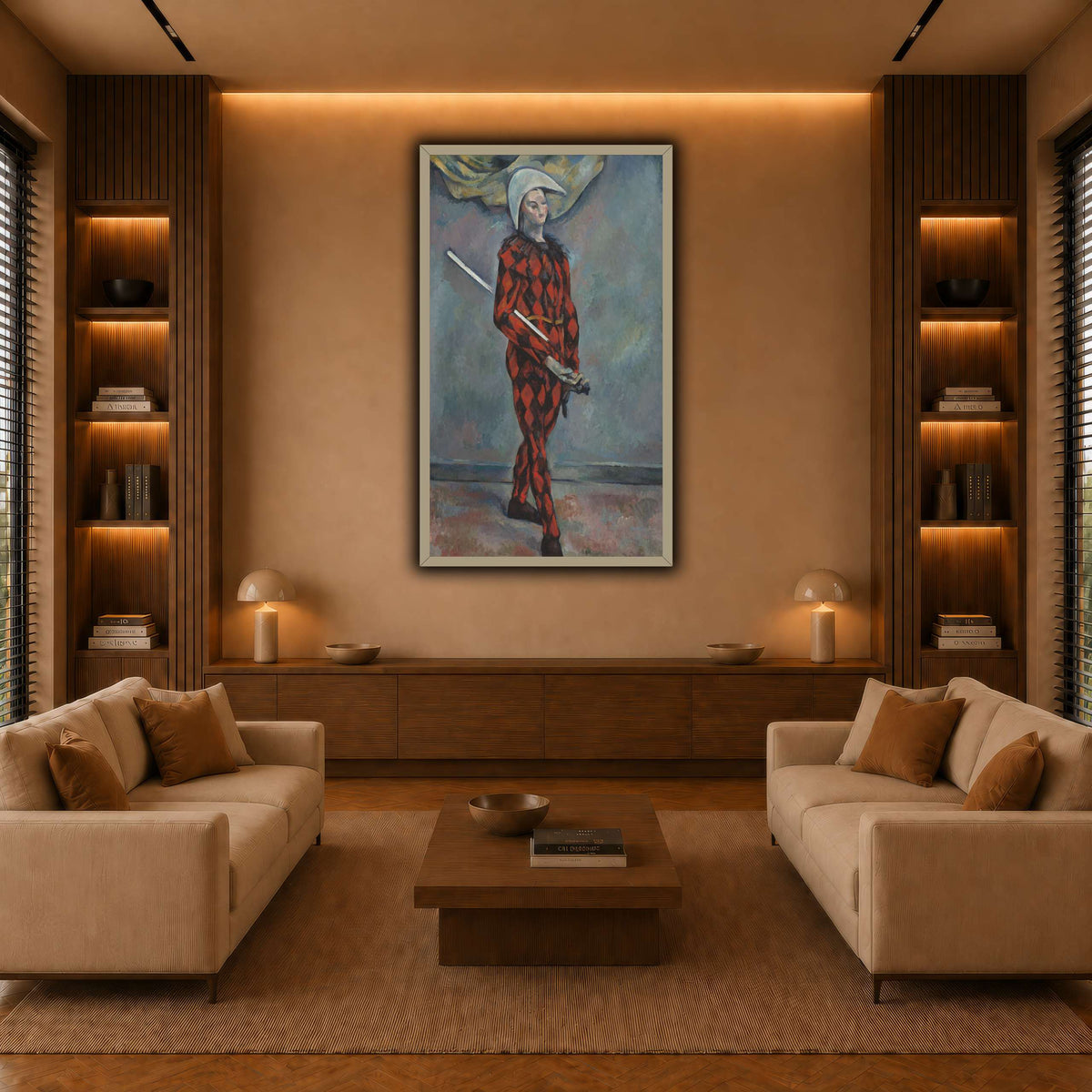 Arlequin_by_Paul_Cezanne warm-living-room