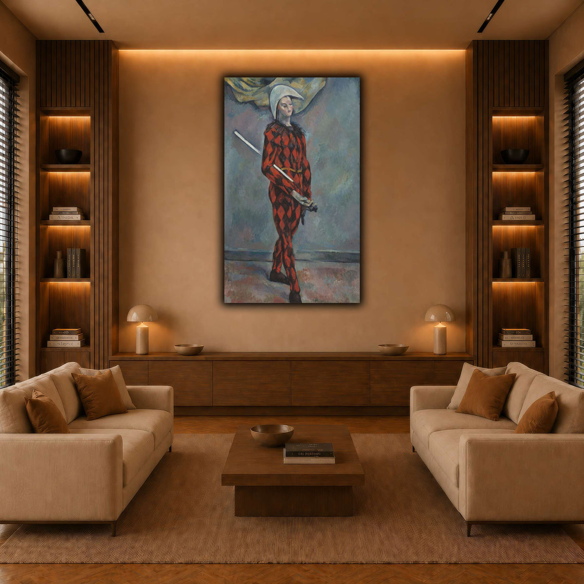 Arlequin_by_Paul_Cezanne warm-living-room