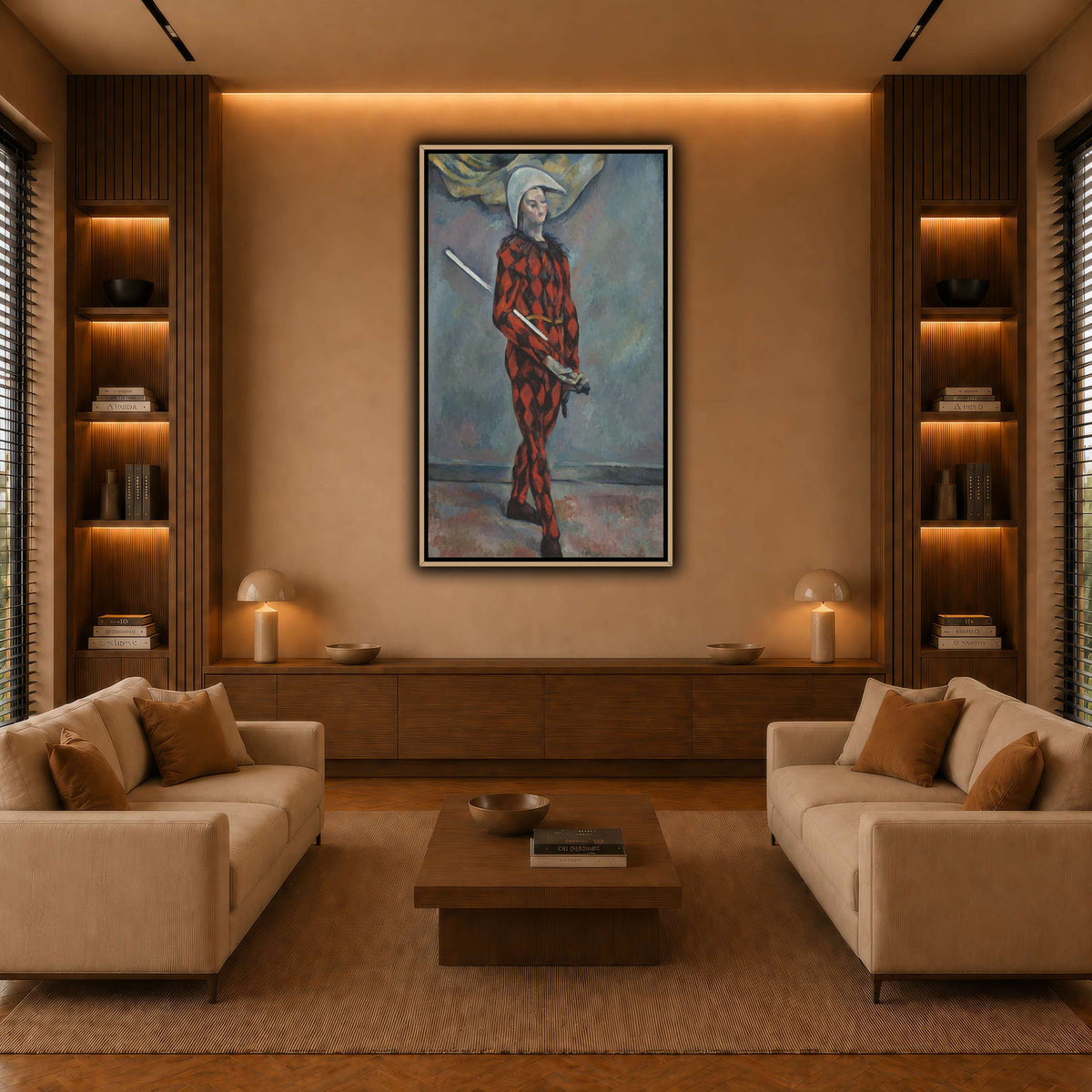 Arlequin_by_Paul_Cezanne warm-living-room