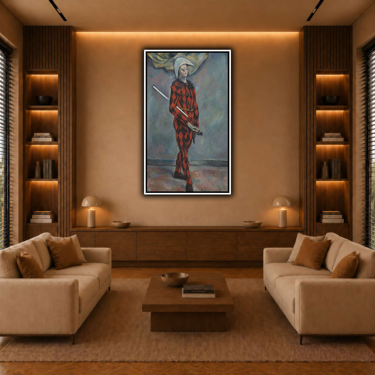 Arlequin_by_Paul_Cezanne warm-living-room