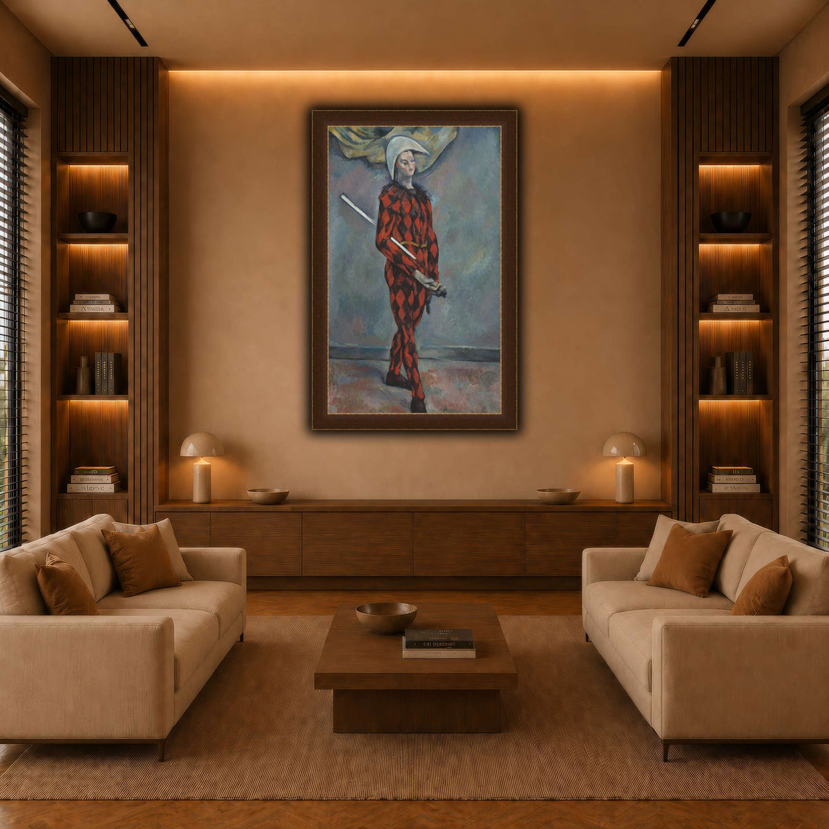 Arlequin_by_Paul_Cezanne warm-living-room