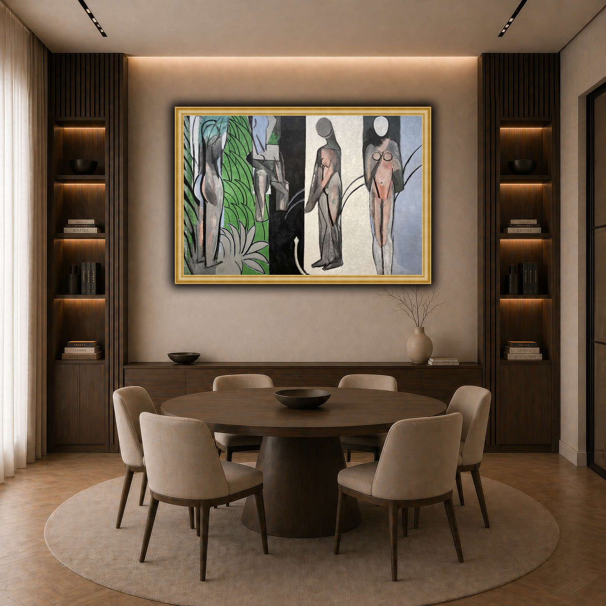 Bathers_by_a_River_Henri_Matisse dark neutral-dining room