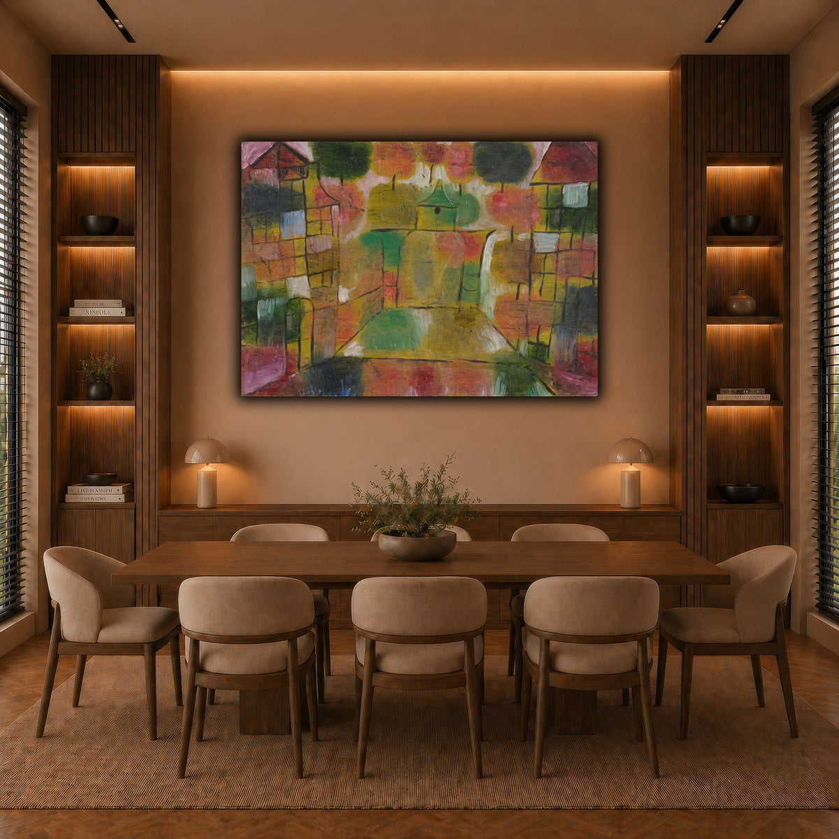 Baum-und-Architektur-Rhythmen-Tree-and-Architecture-Rhythms-1920_paul-klee warm-dining room