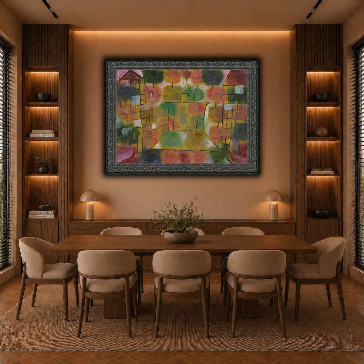 Baum-und-Architektur-Rhythmen-Tree-and-Architecture-Rhythms-1920_paul-klee warm-dining room