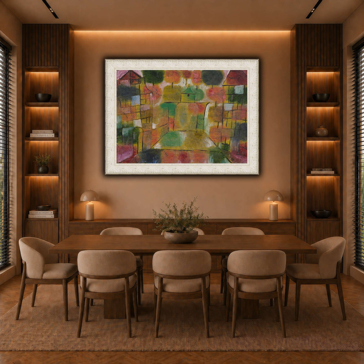Baum-und-Architektur-Rhythmen-Tree-and-Architecture-Rhythms-1920_paul-klee warm-dining room