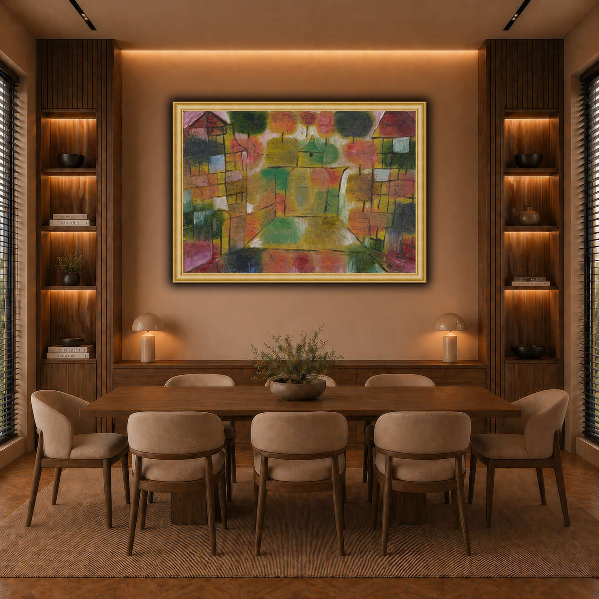 Baum-und-Architektur-Rhythmen-Tree-and-Architecture-Rhythms-1920_paul-klee warm-dining room