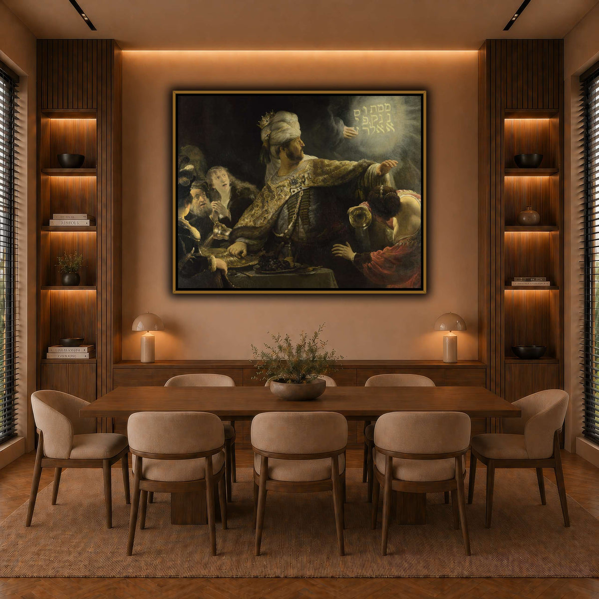 Belsazar_Rembrandt-van-Rijn warm-dining room