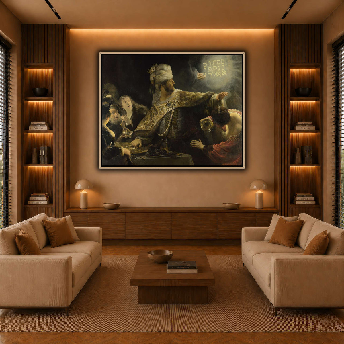 Belsazar_Rembrandt-van-Rijn warm-living-room