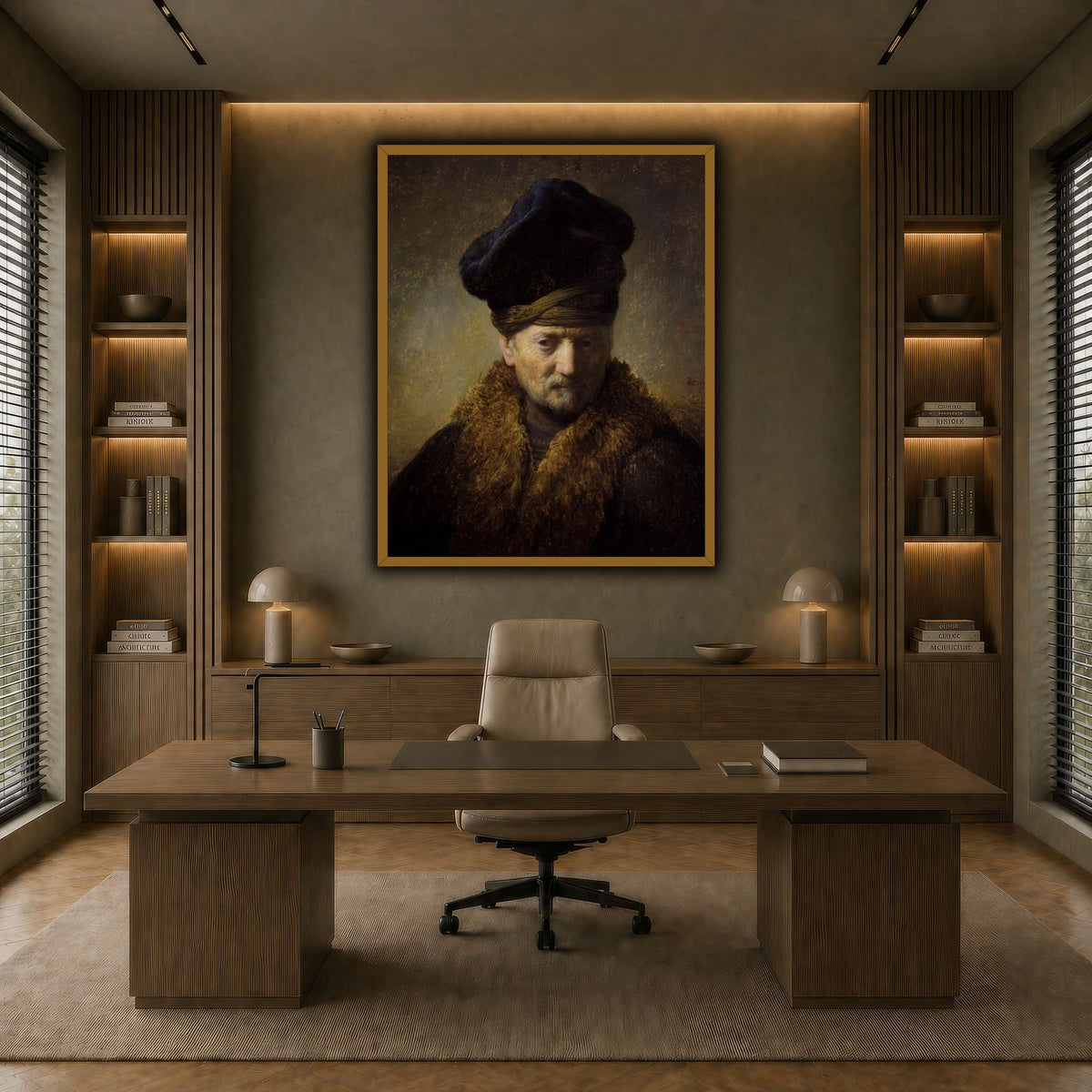 Borststuk_van_een_oude_man_met_bontmuts_Rembrandt-van-Rijn earth-office