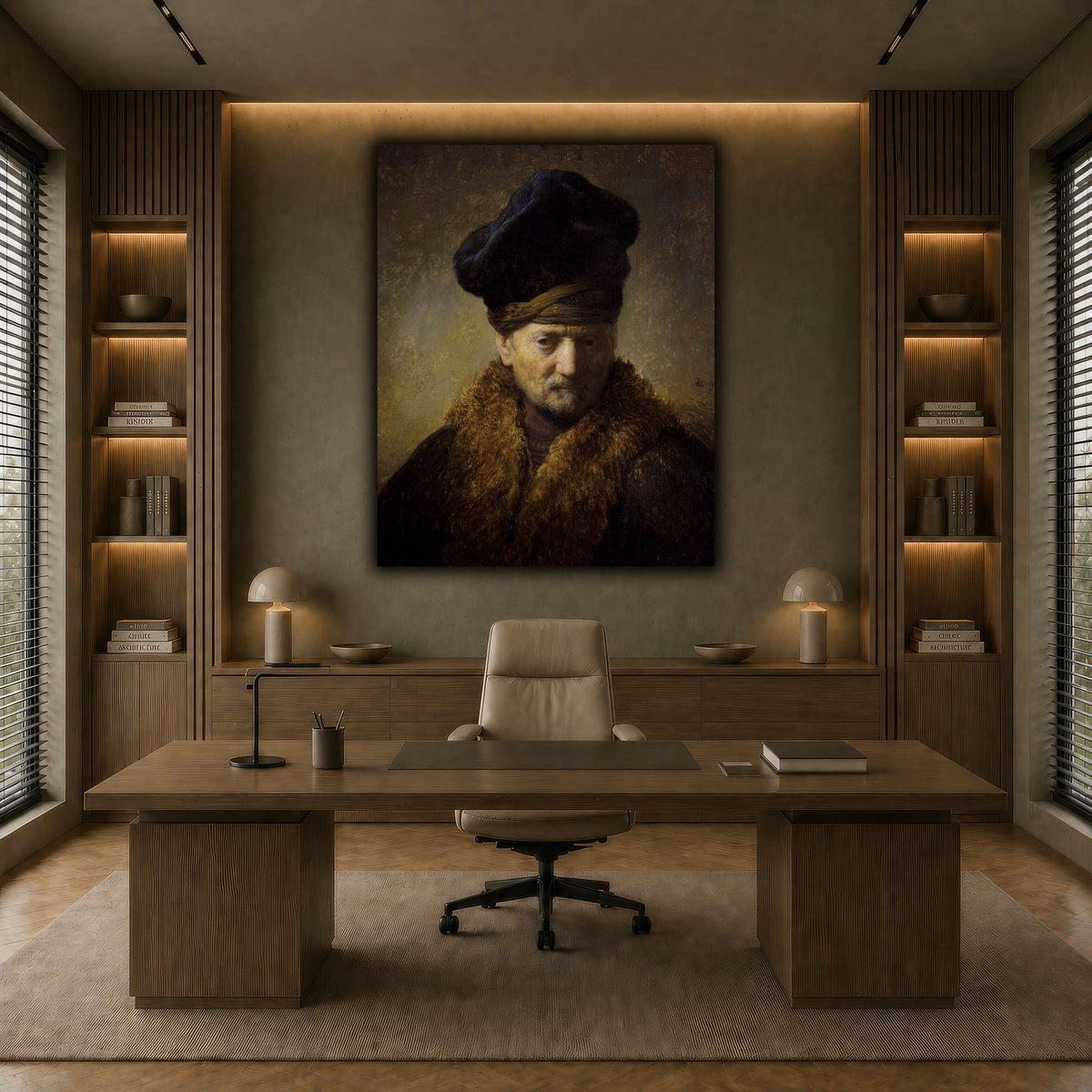 Borststuk_van_een_oude_man_met_bontmuts_Rembrandt-van-Rijn earth-office