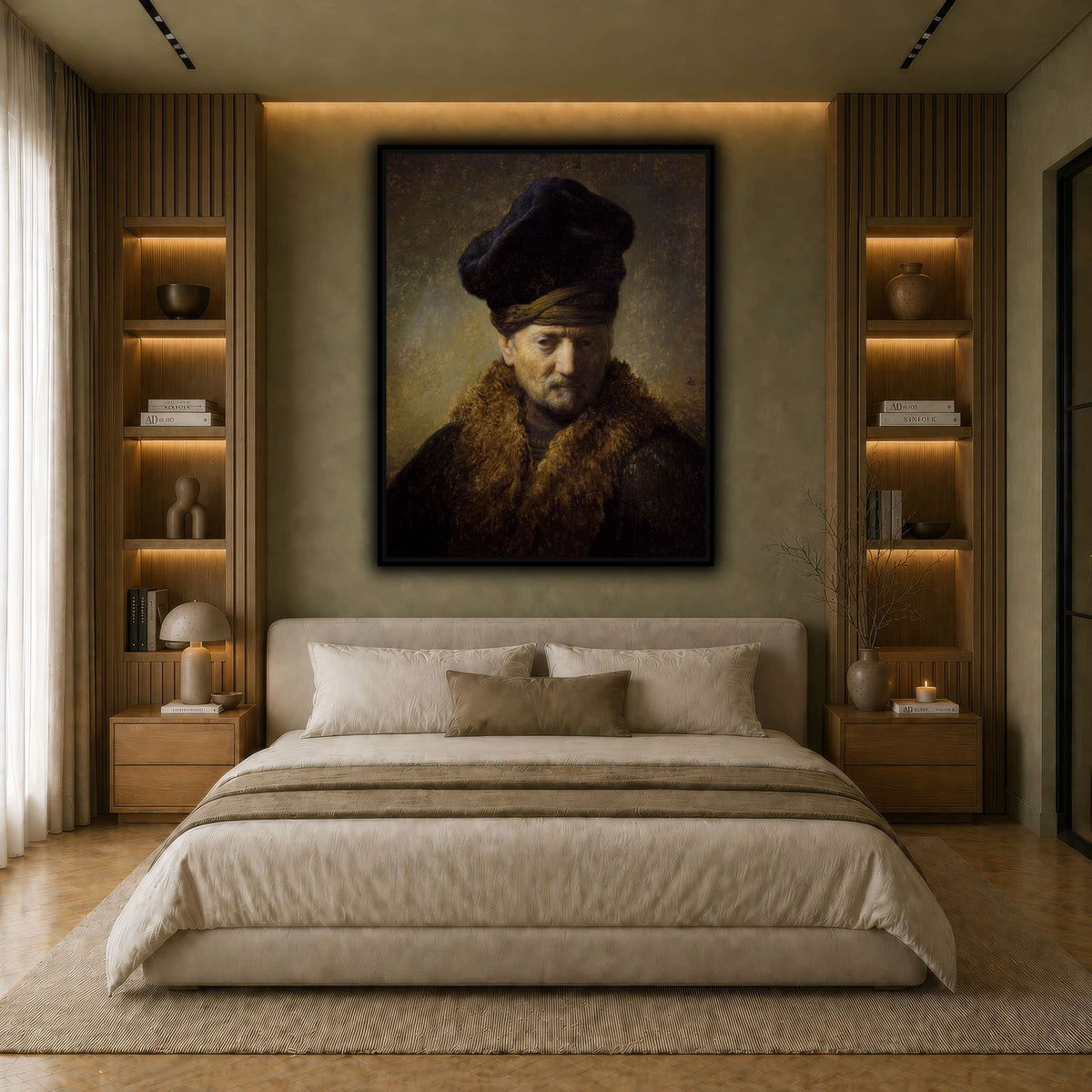 Borststuk_van_een_oude_man_met_bontmuts_Rembrandt-van-Rijn earth-bedroom