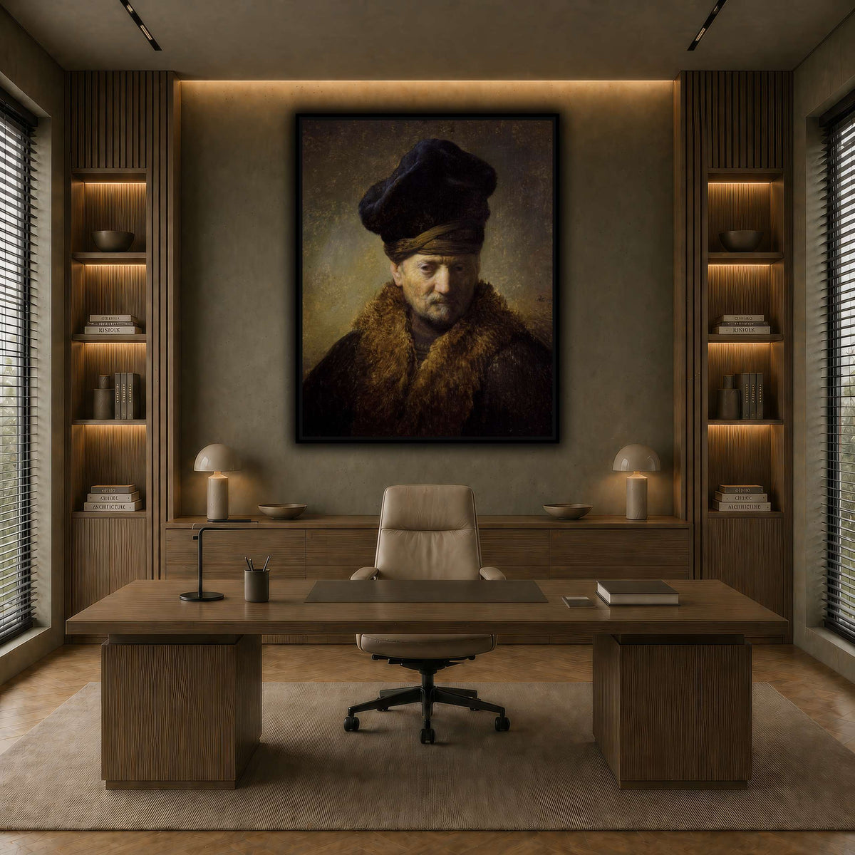 Borststuk_van_een_oude_man_met_bontmuts_Rembrandt-van-Rijn earth-office