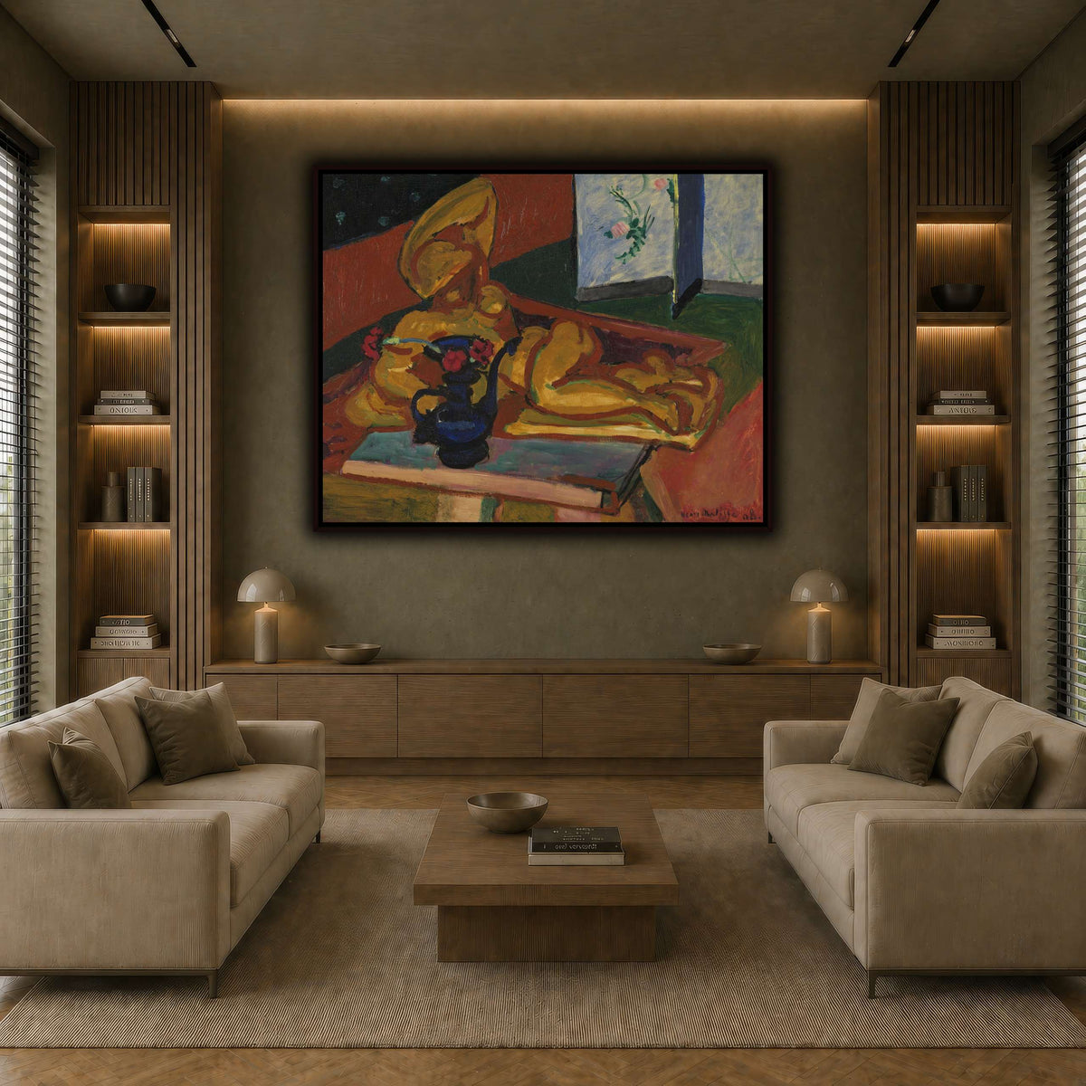 Bronsefiguren_Henri_Matisse earth-living room