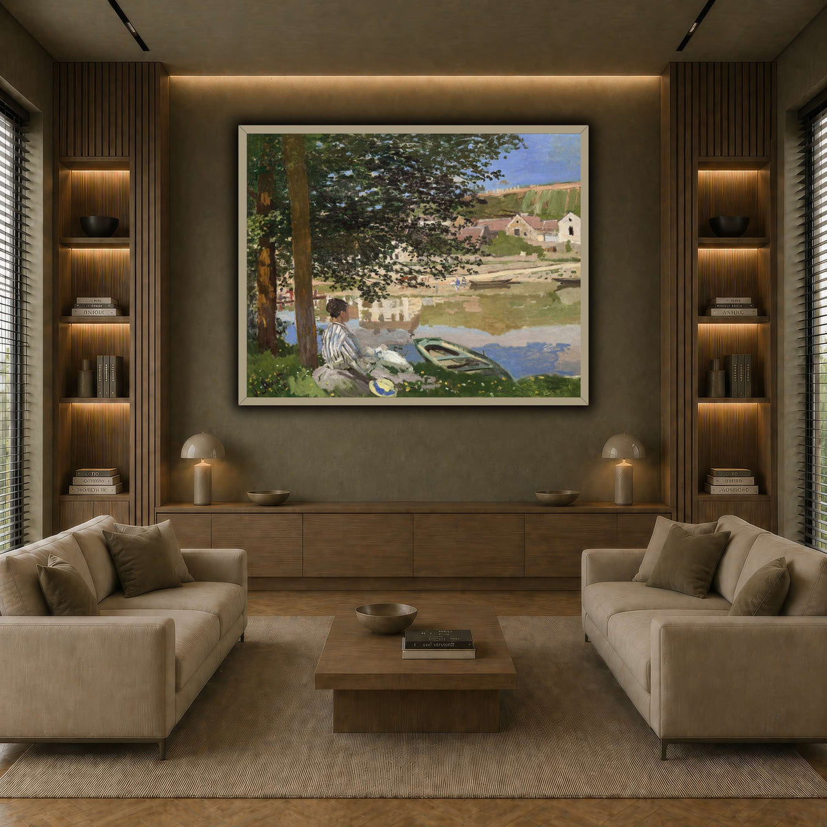 Claude_Monet_-_On_the_Bank_of_the_Seine,_Bennecourt earth-living room