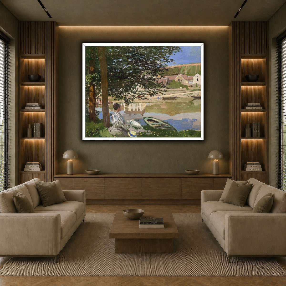 Claude_Monet_-_On_the_Bank_of_the_Seine,_Bennecourt earth-living room