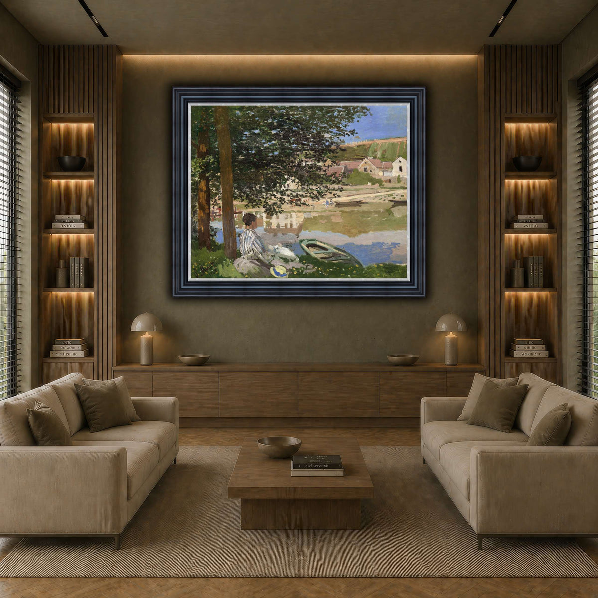 Claude_Monet_-_On_the_Bank_of_the_Seine,_Bennecourt earth-living room