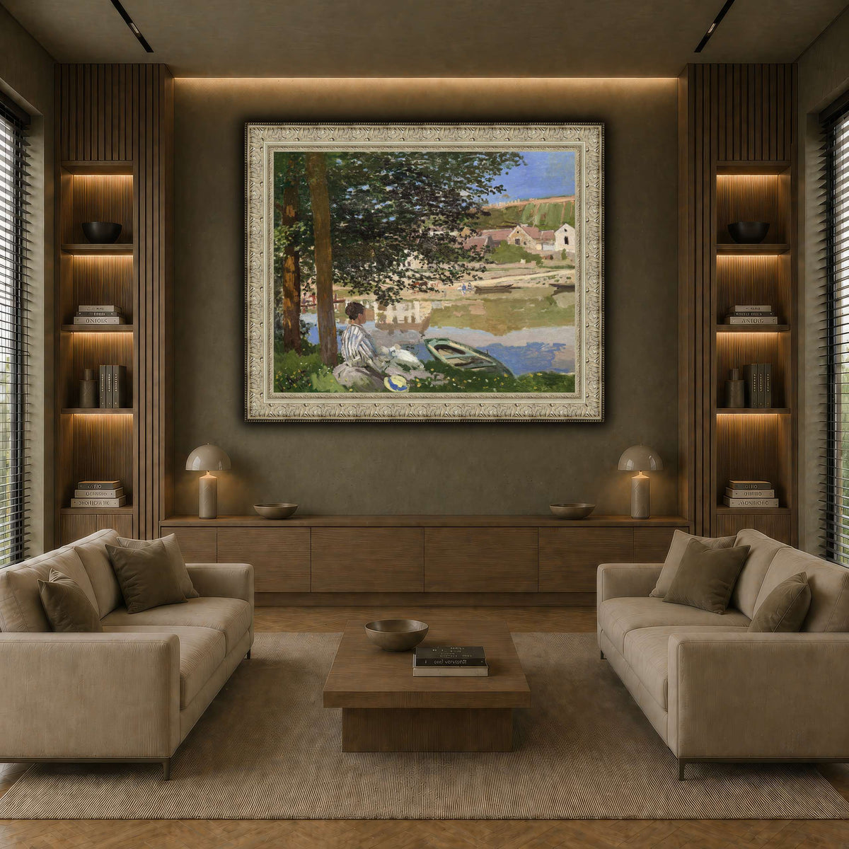 Claude_Monet_-_On_the_Bank_of_the_Seine,_Bennecourt earth-living room