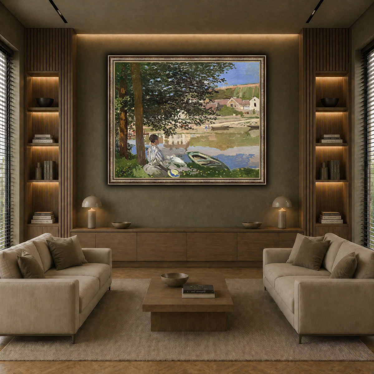 Claude_Monet_-_On_the_Bank_of_the_Seine,_Bennecourt earth-living room