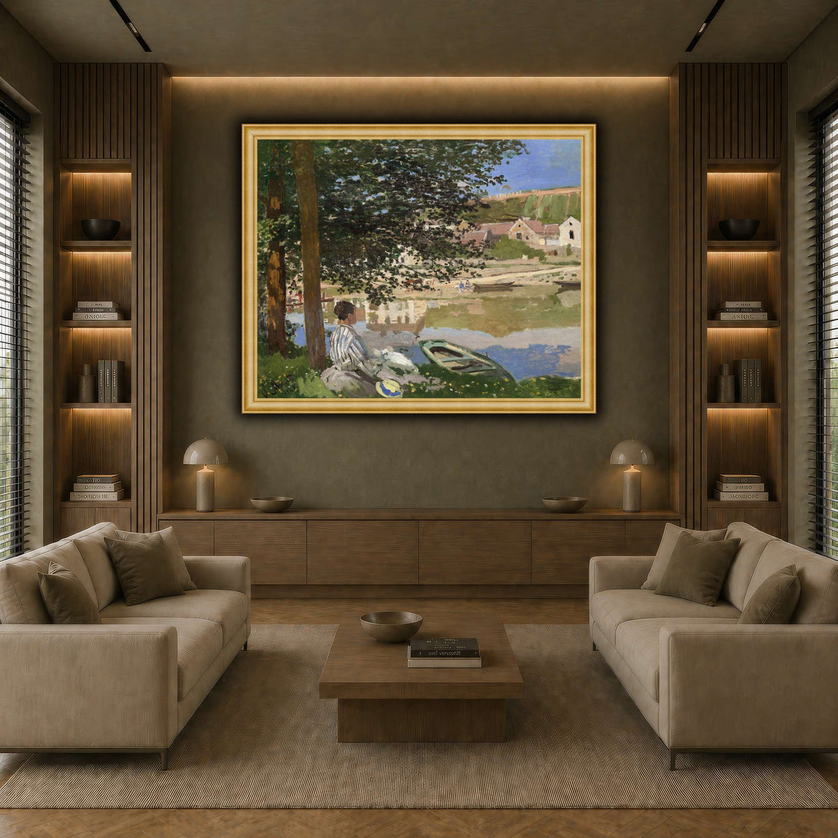 Claude_Monet_-_On_the_Bank_of_the_Seine,_Bennecourt earth-living room