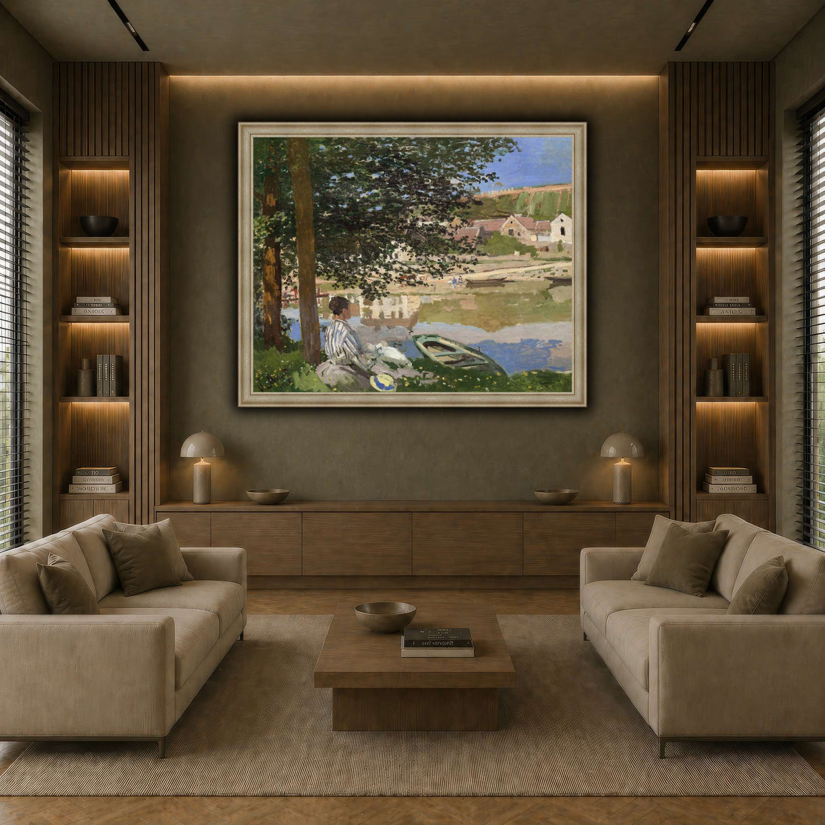 Claude_Monet_-_On_the_Bank_of_the_Seine,_Bennecourt earth-living room