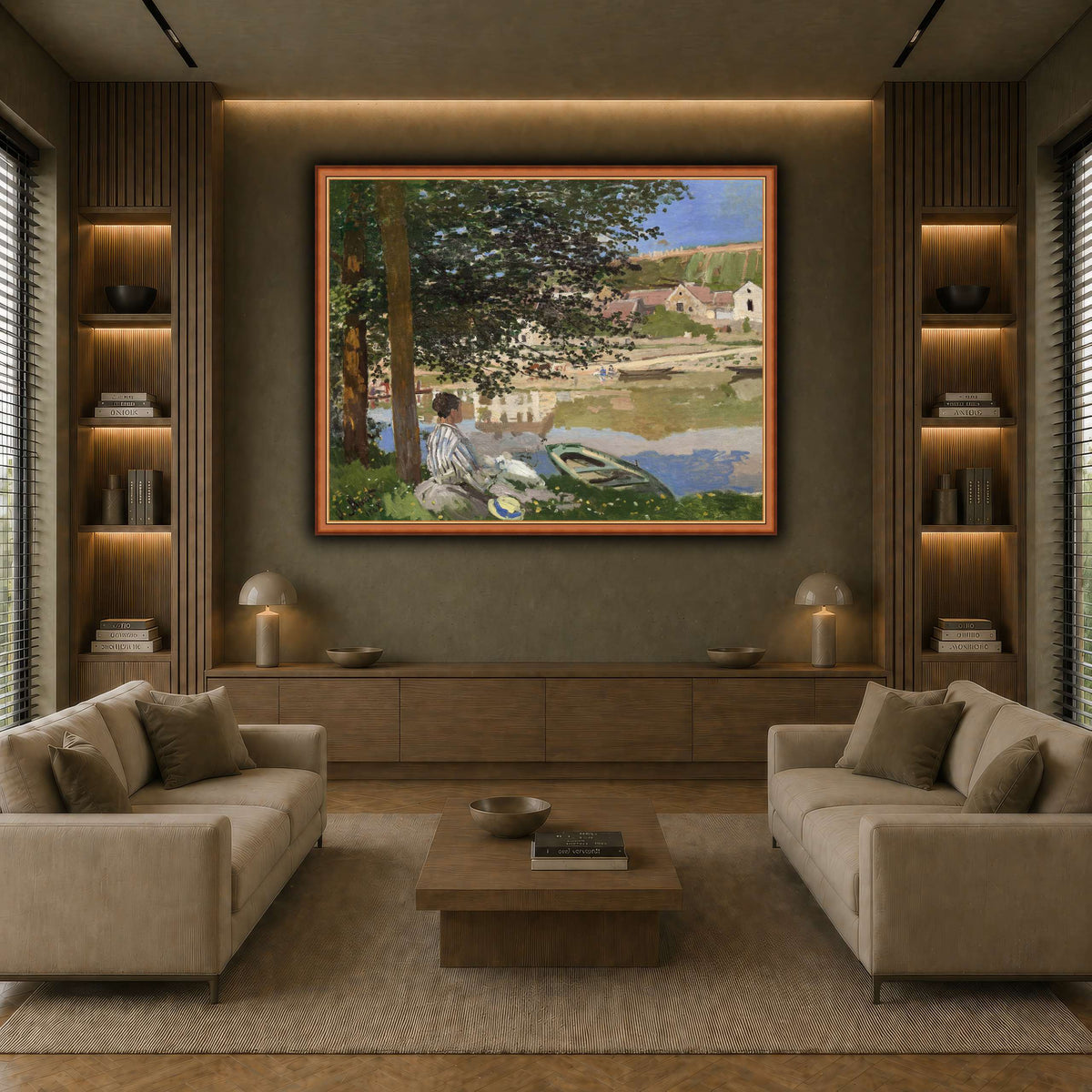 Claude_Monet_-_On_the_Bank_of_the_Seine,_Bennecourt earth-living room