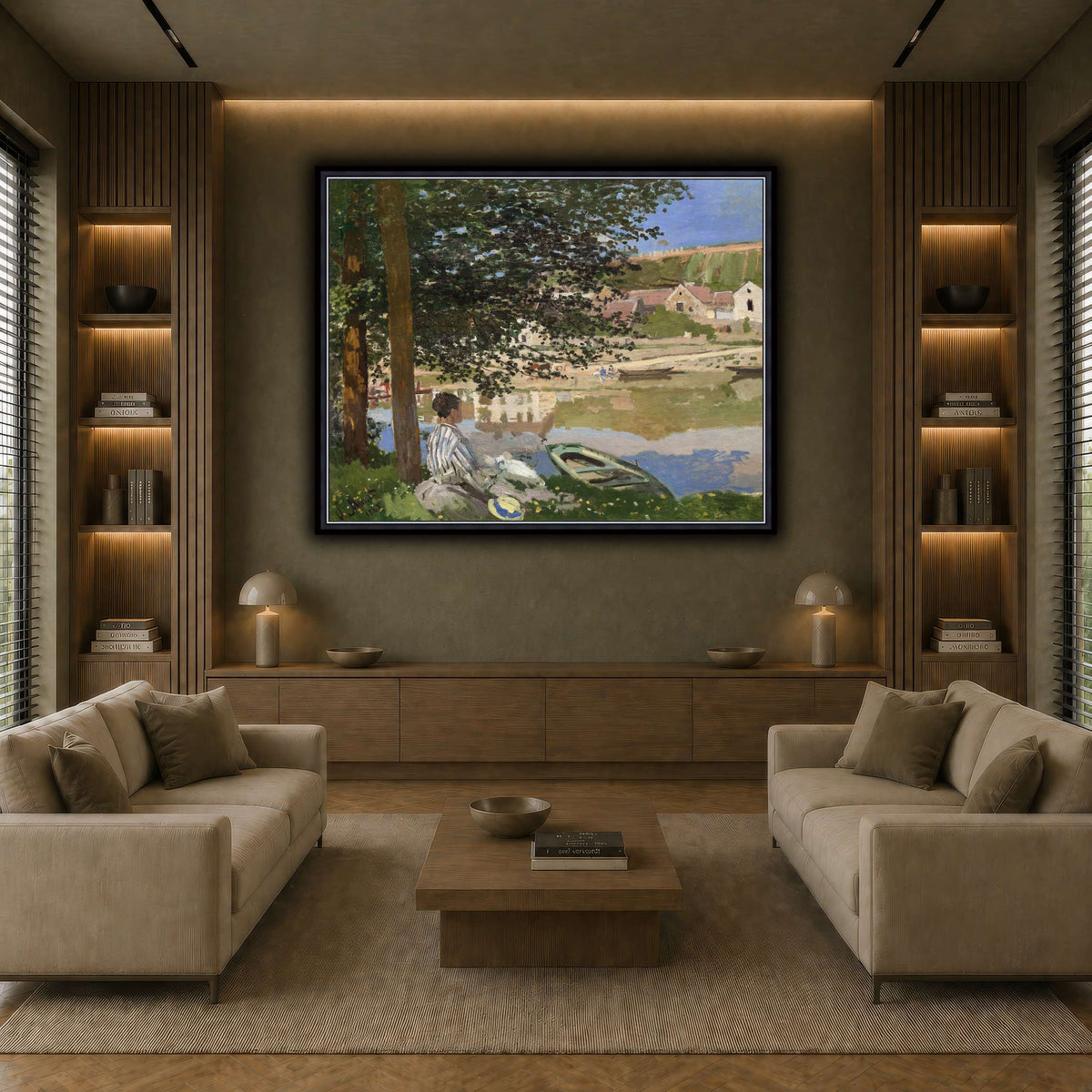 Claude_Monet_-_On_the_Bank_of_the_Seine,_Bennecourt earth-living room