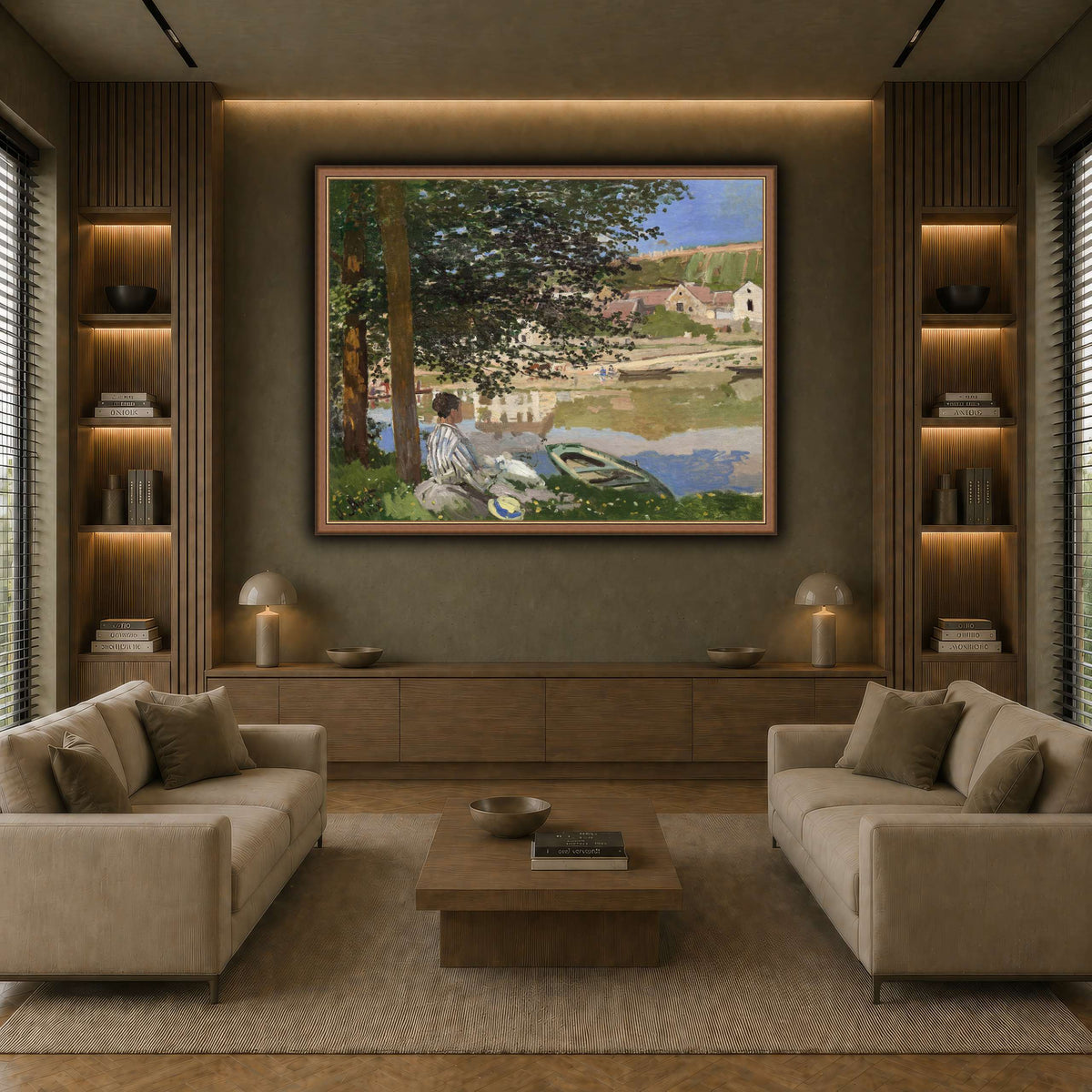 Claude_Monet_-_On_the_Bank_of_the_Seine,_Bennecourt earth-living room