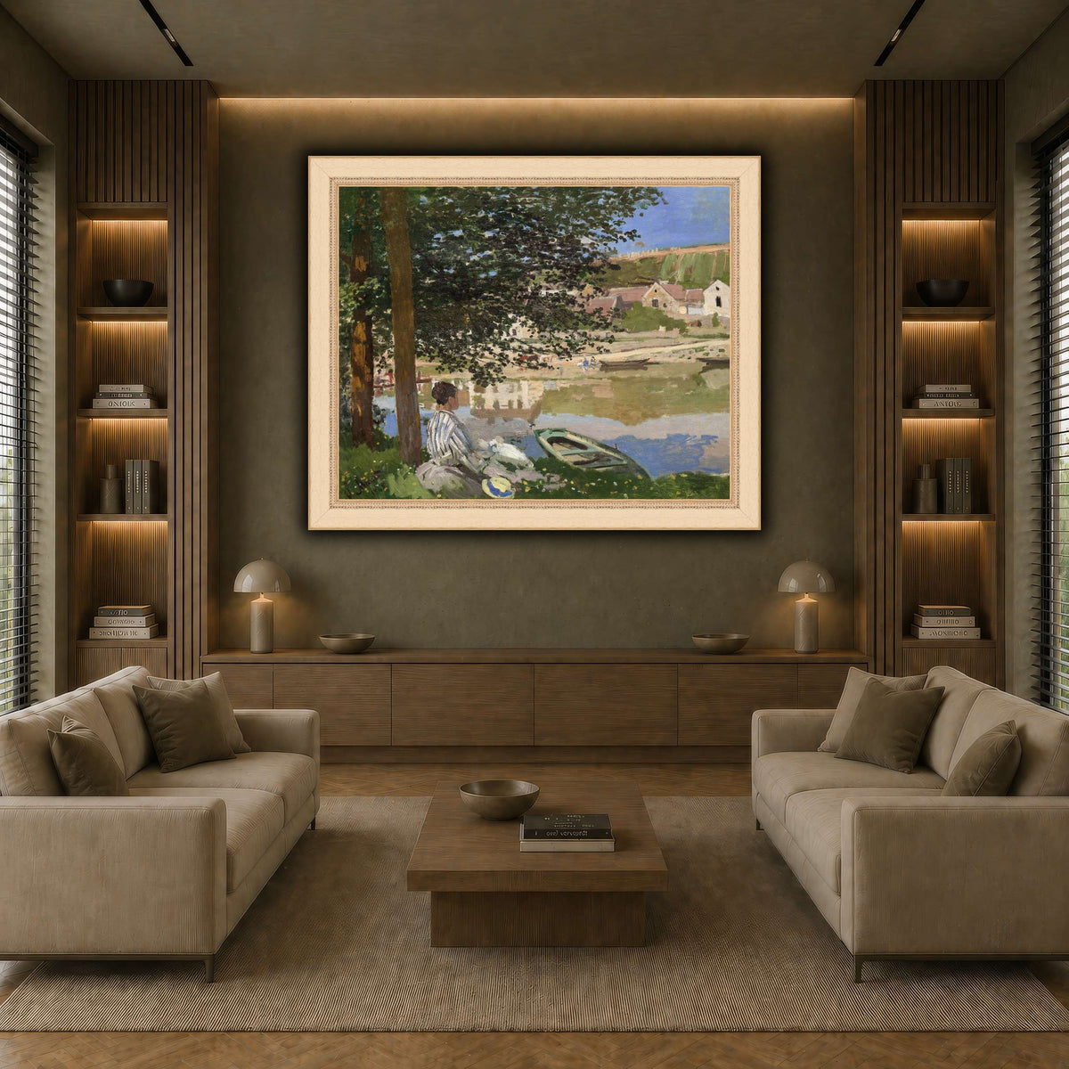 Claude_Monet_-_On_the_Bank_of_the_Seine,_Bennecourt earth-living room