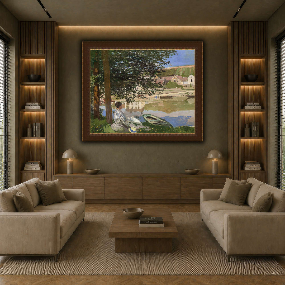Claude_Monet_-_On_the_Bank_of_the_Seine,_Bennecourt earth-living room