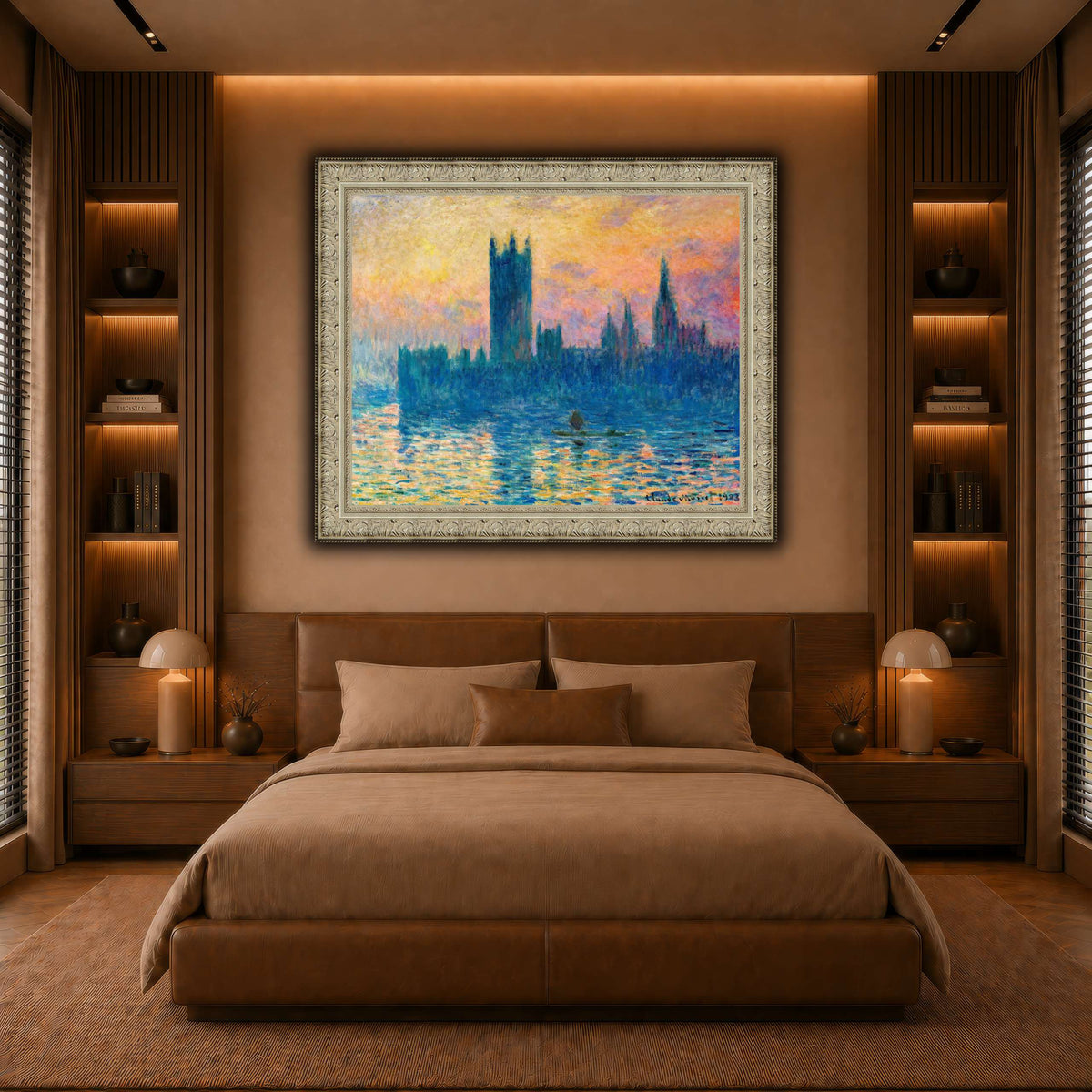 Claude_Monet_-_The_Houses_of_Parliament,_Sunset warm-bedroom