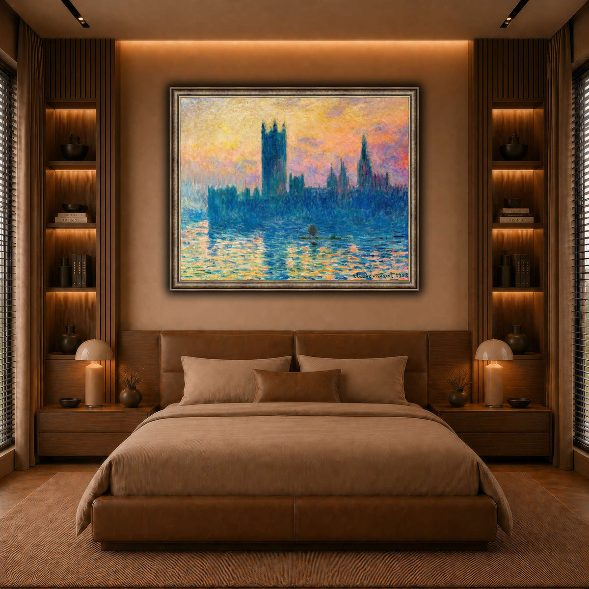 Claude_Monet_-_The_Houses_of_Parliament,_Sunset warm-bedroom
