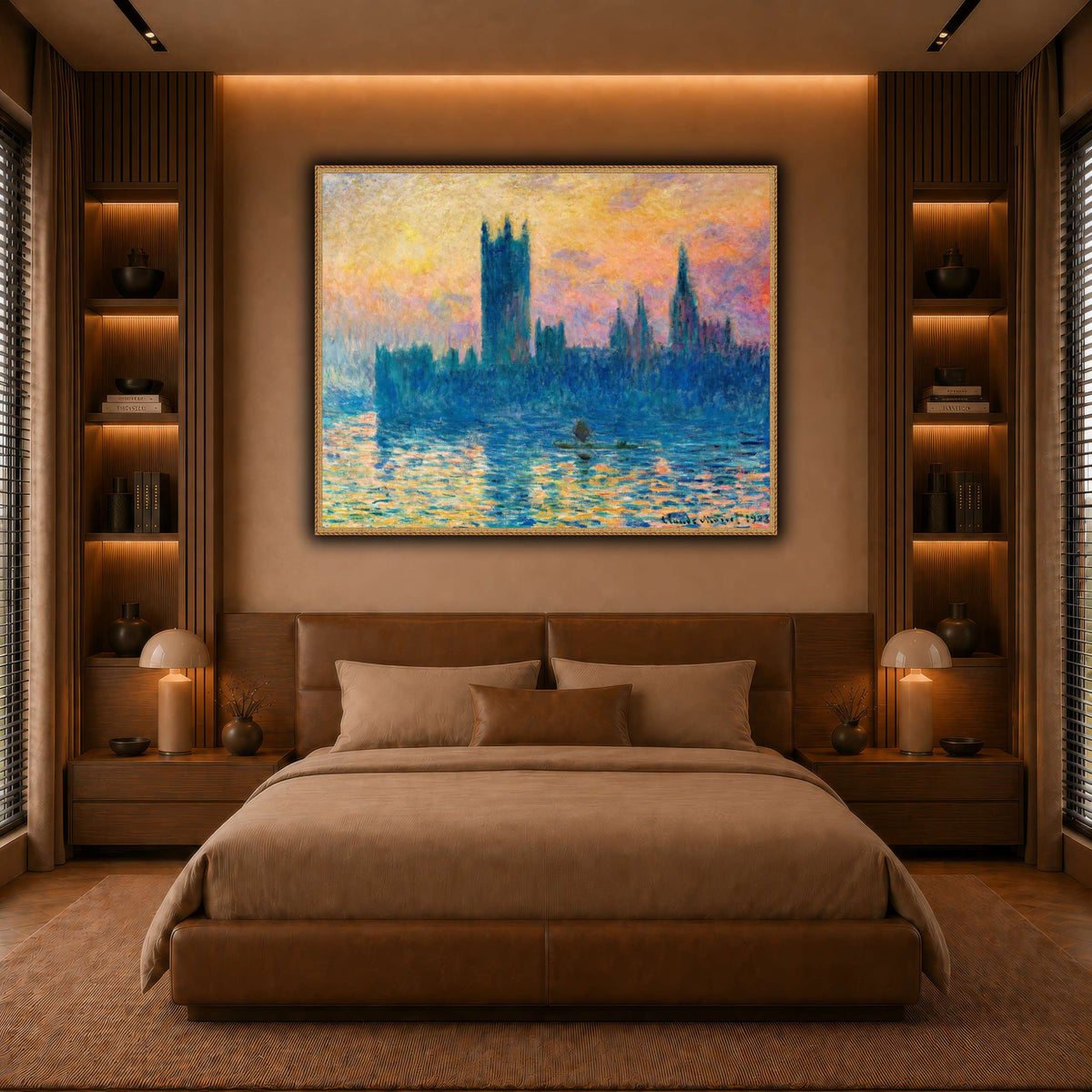 Claude_Monet_-_The_Houses_of_Parliament,_Sunset warm-bedroom