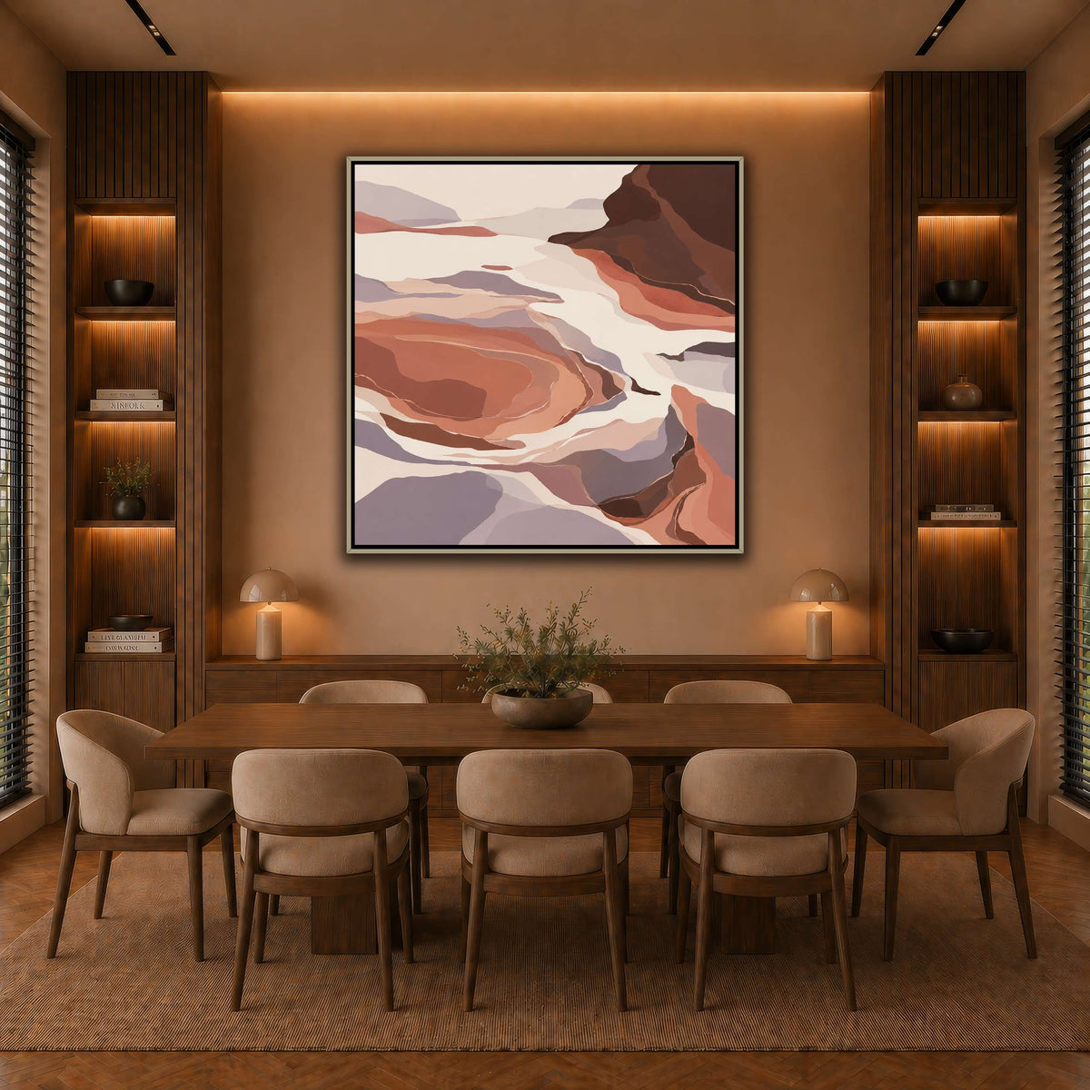 Copper Basin in Broken Contours-3 warm-dining room