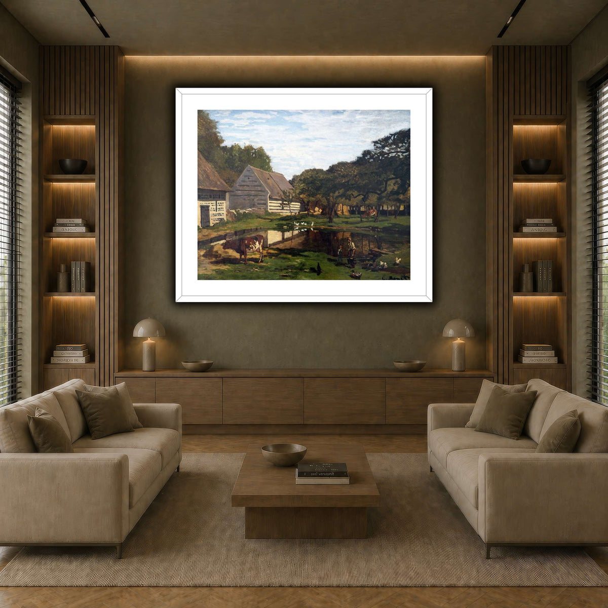Cour_de_ferme_en_Normandie_-_Claude_Monet earth-living room