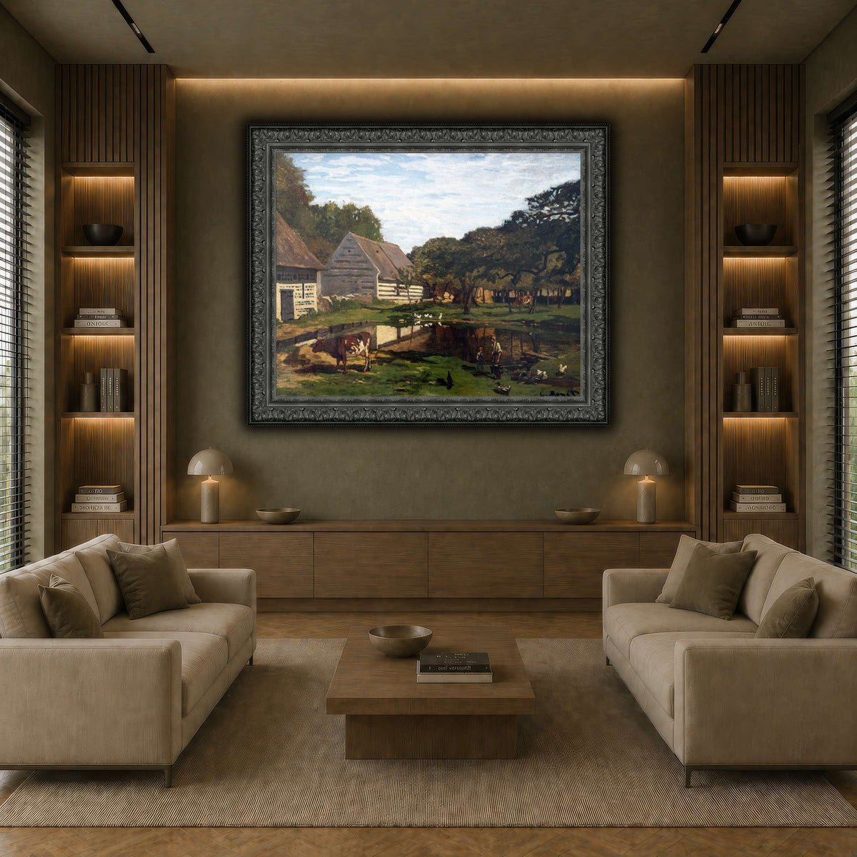 Cour_de_ferme_en_Normandie_-_Claude_Monet earth-living room