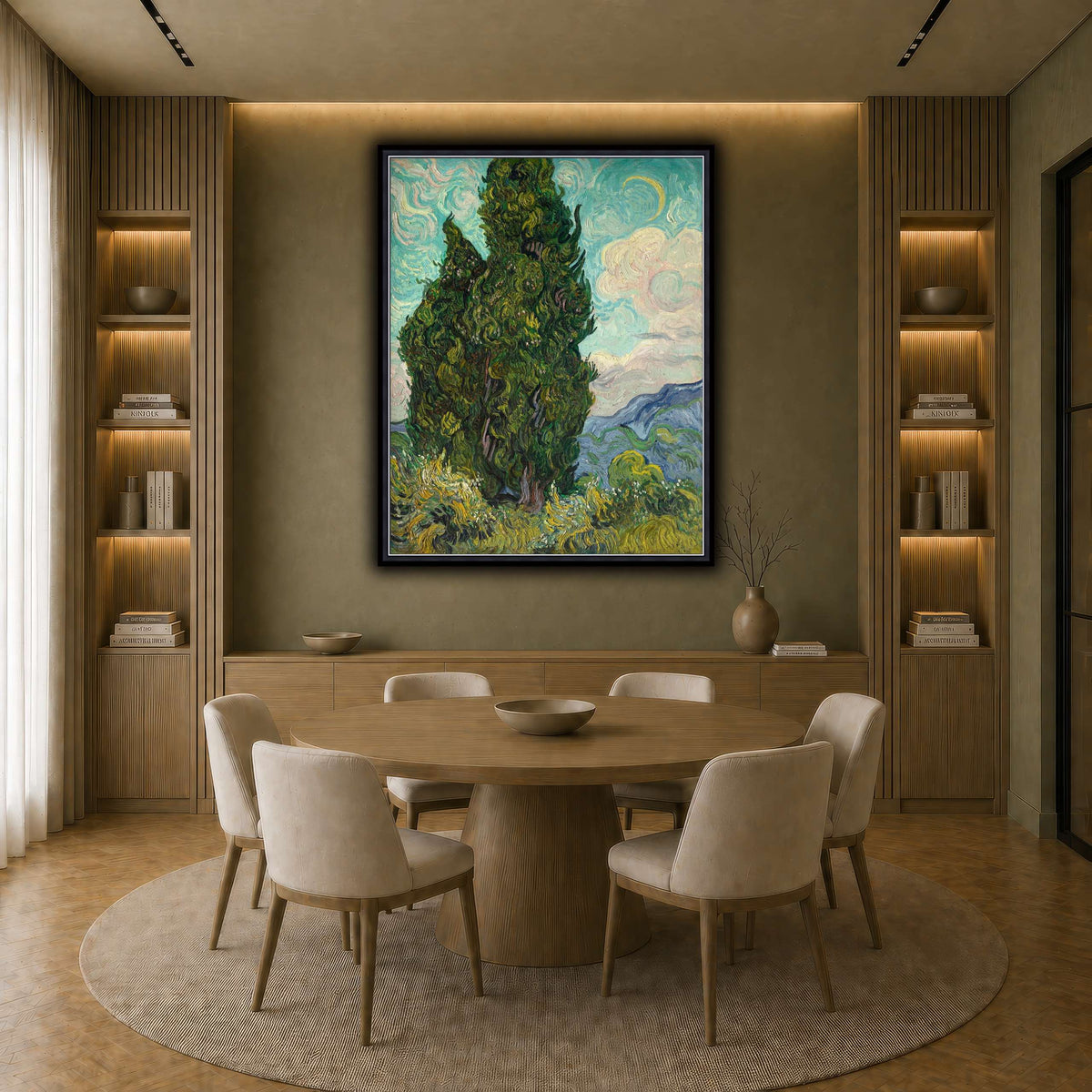 Cypresses earth-dining room