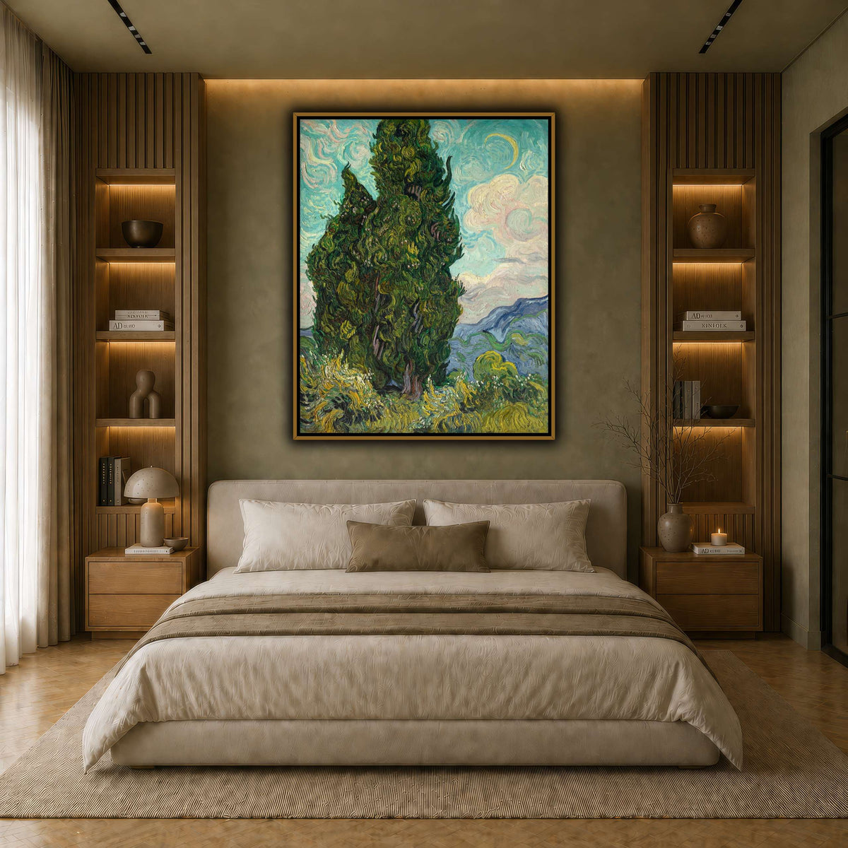 Cypresses earth-bedroom