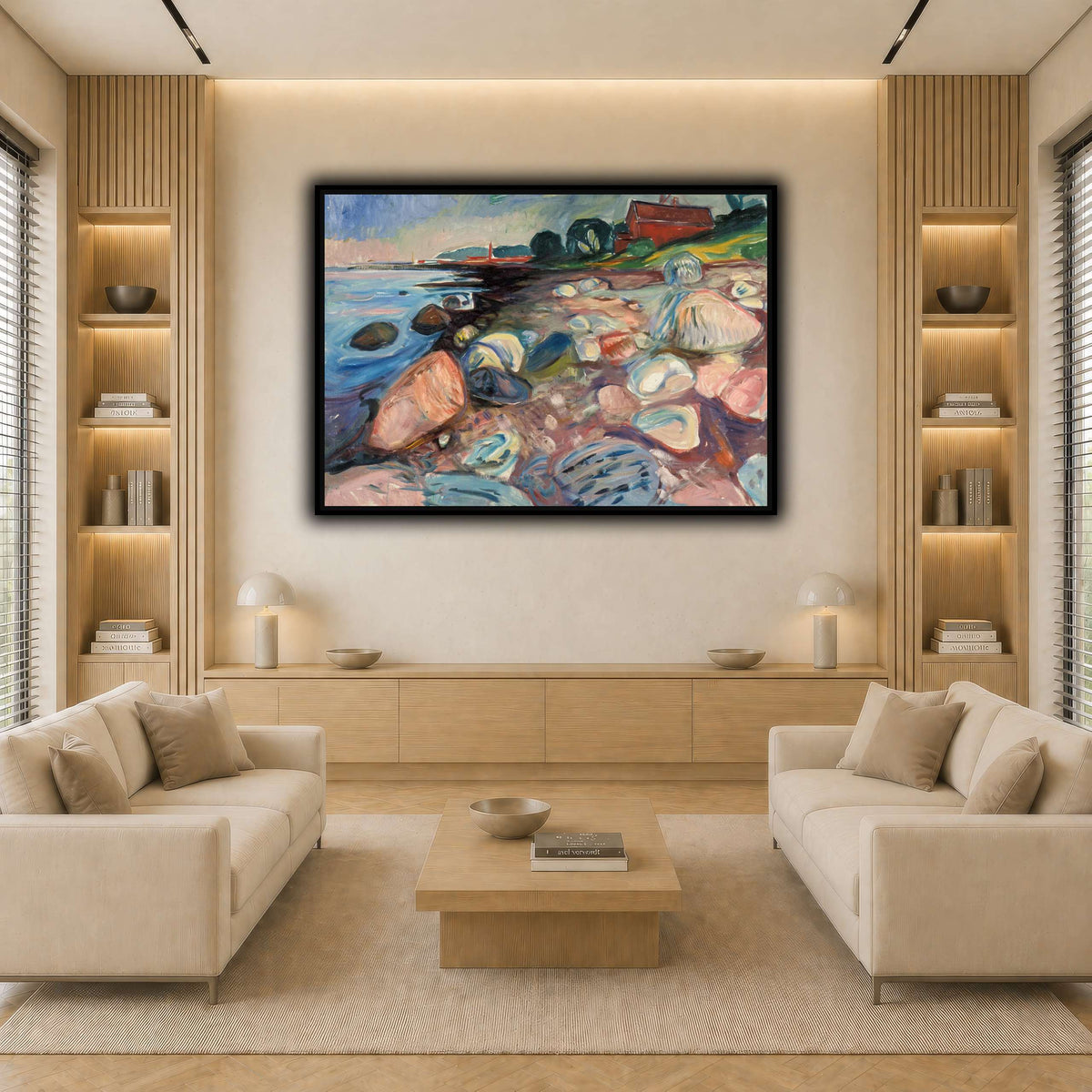 Edvard_Munch_-_Beach light neutral-living room